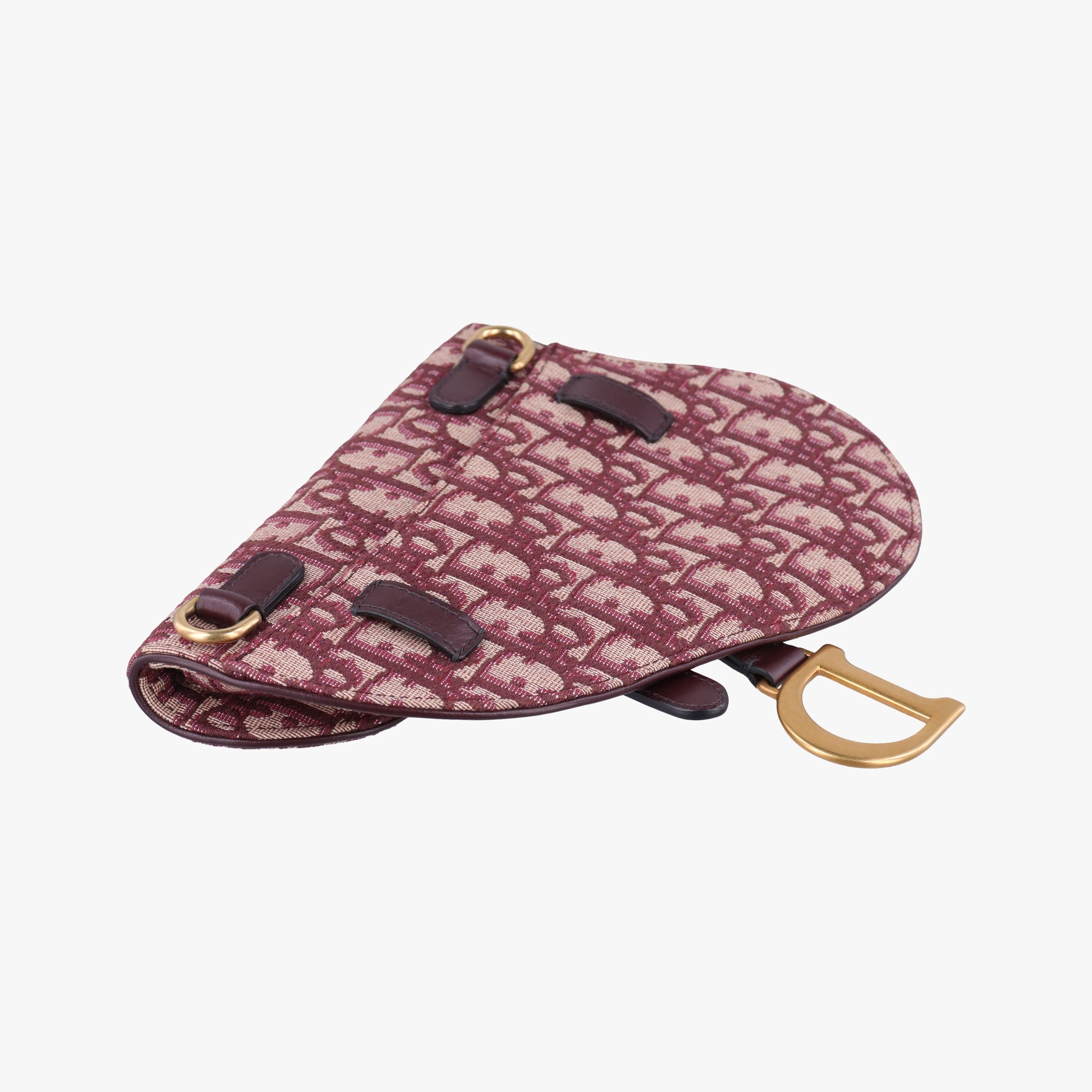Pre-owned Christian Dior Saddle Red jacquard  bum bag/waist bag | stylenewstar