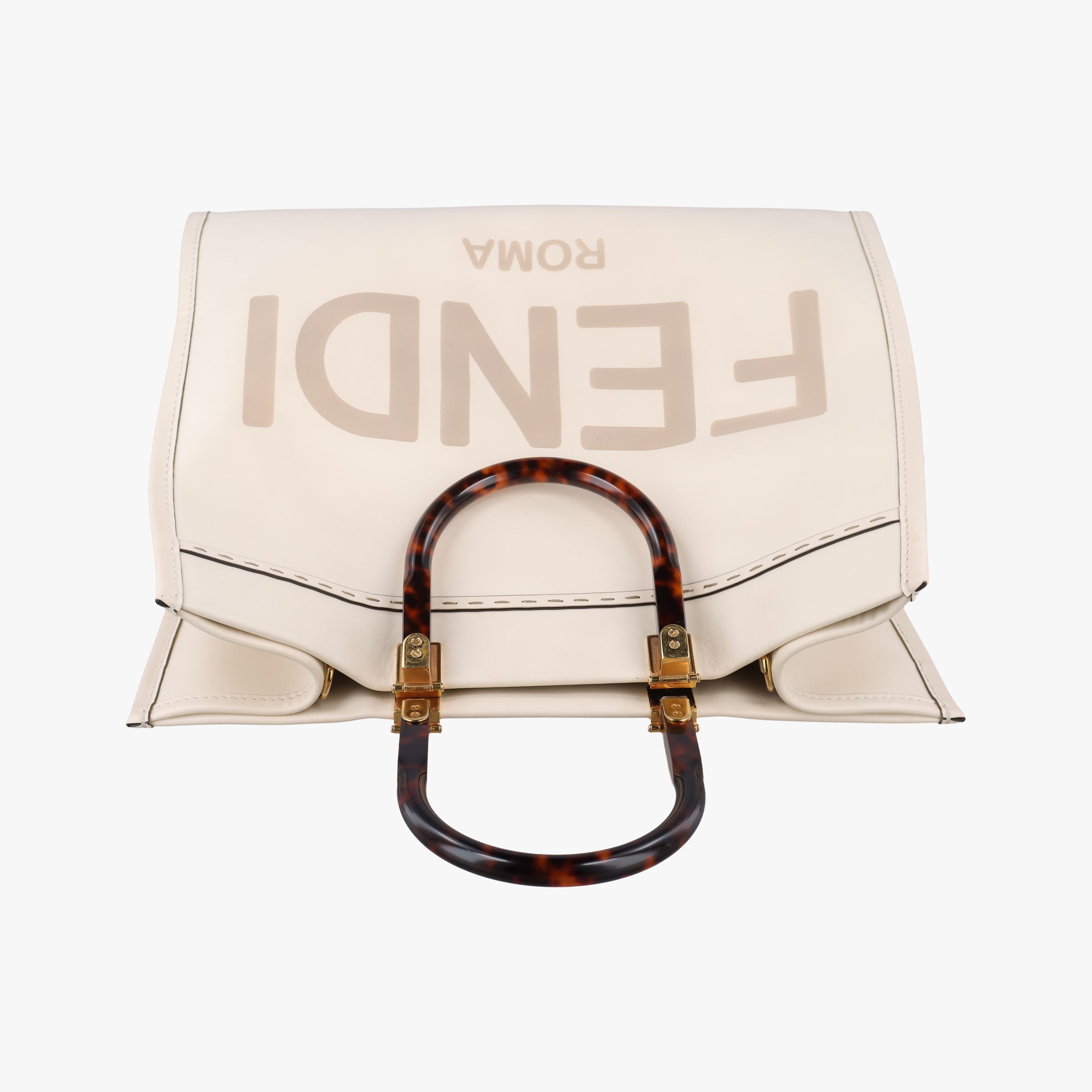 Secondhand Fendi Sunshine White Leather 8BH386 shoulderbag | stylenewstar