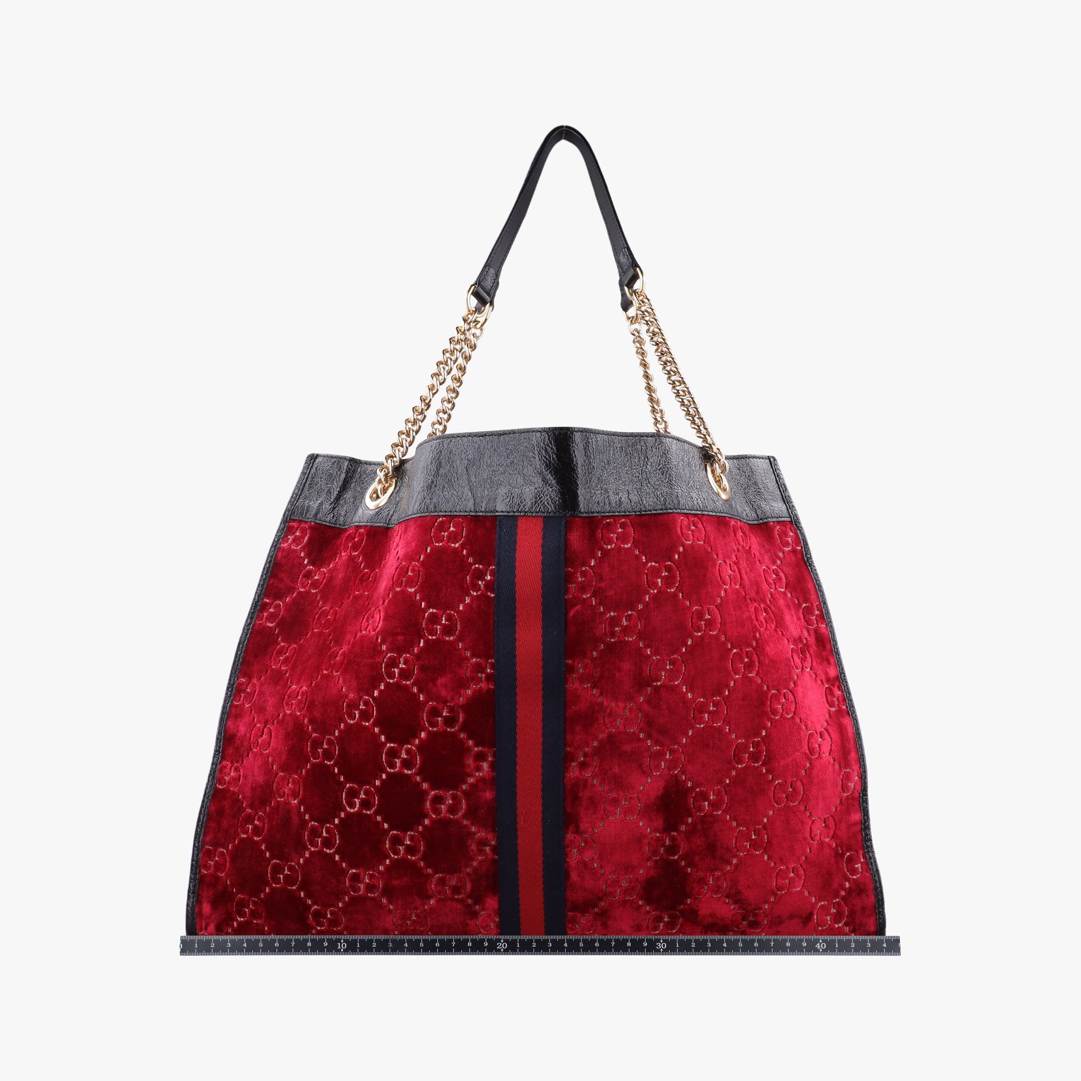 Pre-owned Gucci Rajah Red × Black velour × Leather 537219 shoulderbag | stylenewstar
