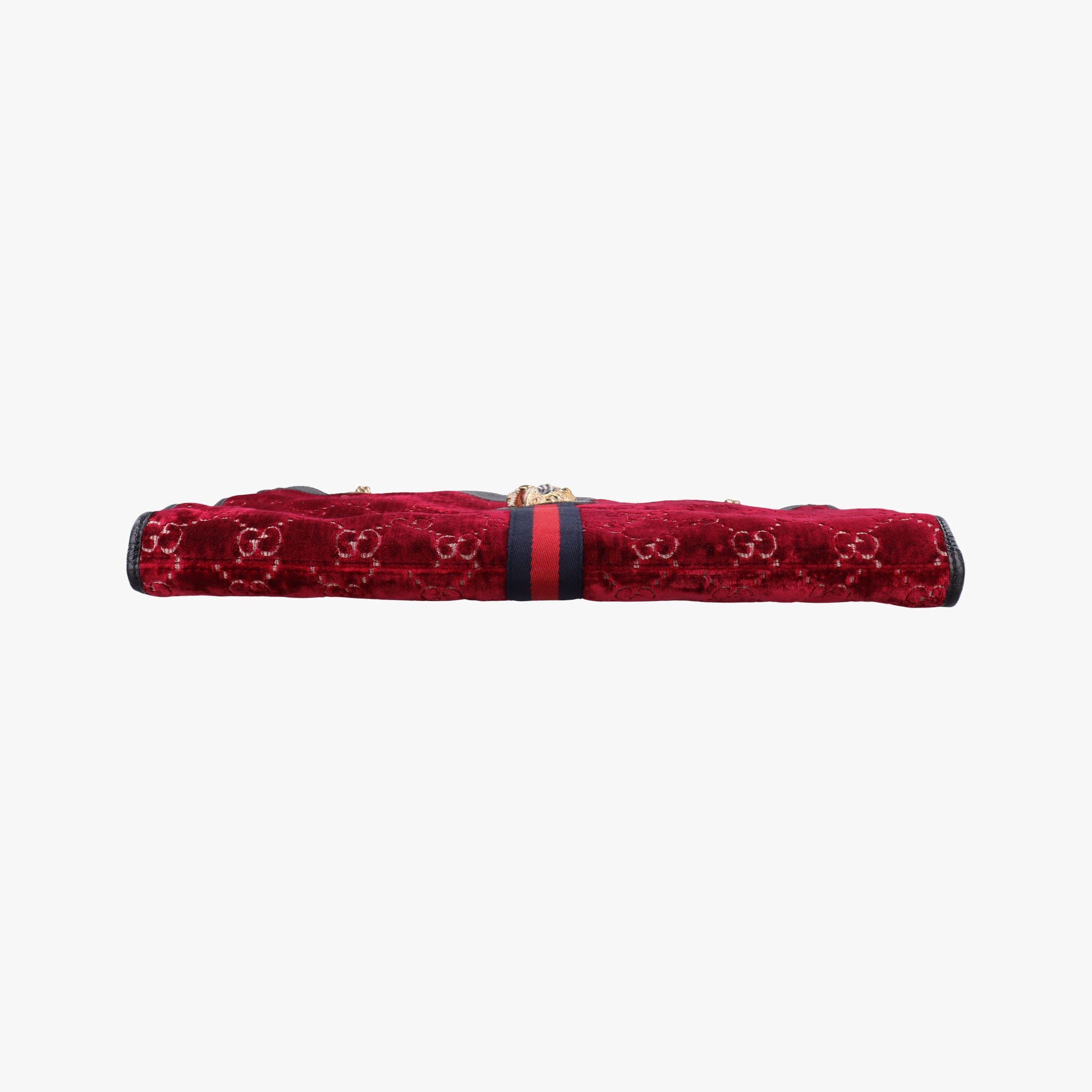 Pre-owned Gucci Rajah Red × Black velour × Leather 537219 shoulderbag | stylenewstar