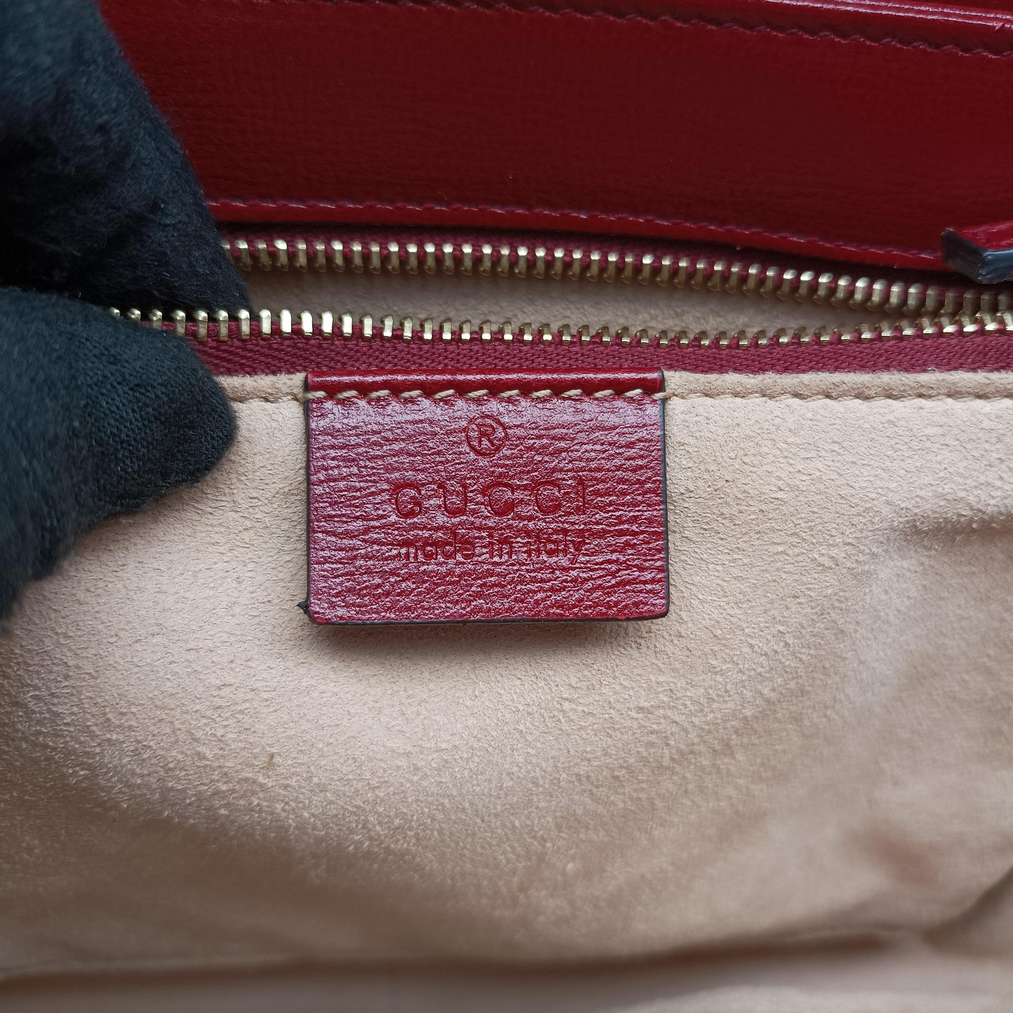 Pre-owned Gucci The Hacker Project Horsebit 1955 Beige × Brown × Red PVC coated canvas×Leather 602204 shoulderbag | stylenewstar