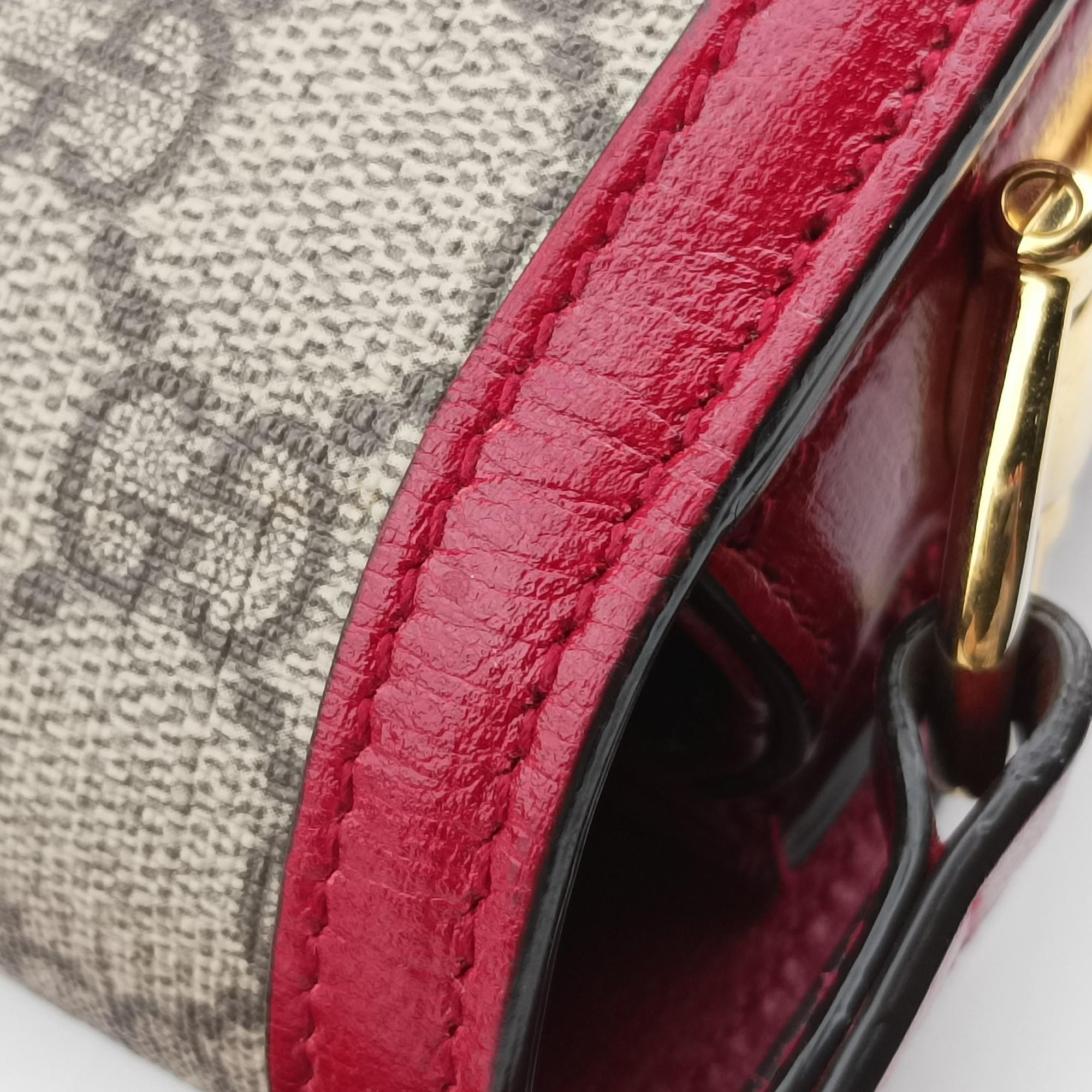 Pre-owned Gucci The Hacker Project Horsebit 1955 Beige × Brown × Red PVC coated canvas×Leather 602204 shoulderbag | stylenewstar