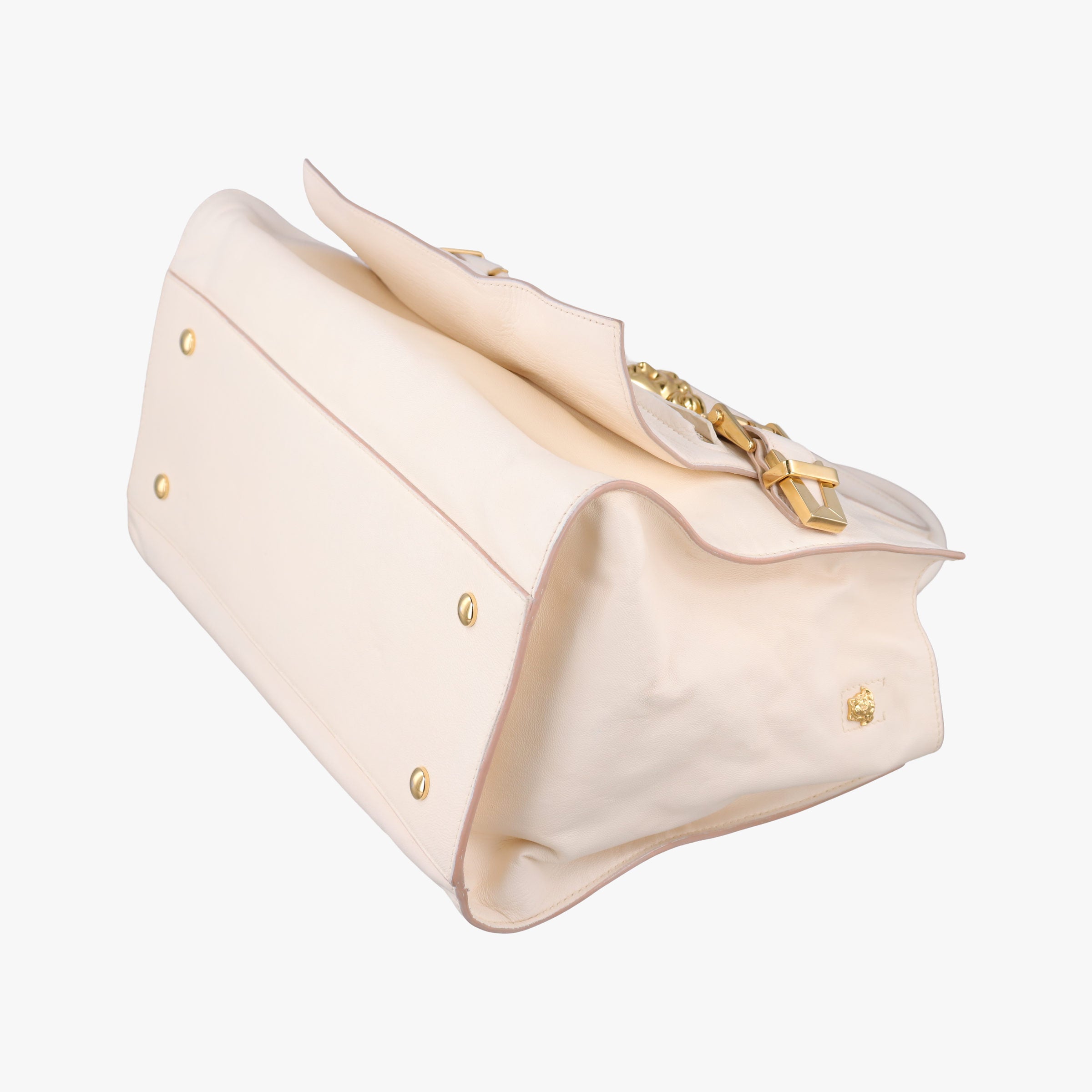 Pre-owned VERSACE Medusa Palazzo White lambskin  shoulderbag | stylenewstar