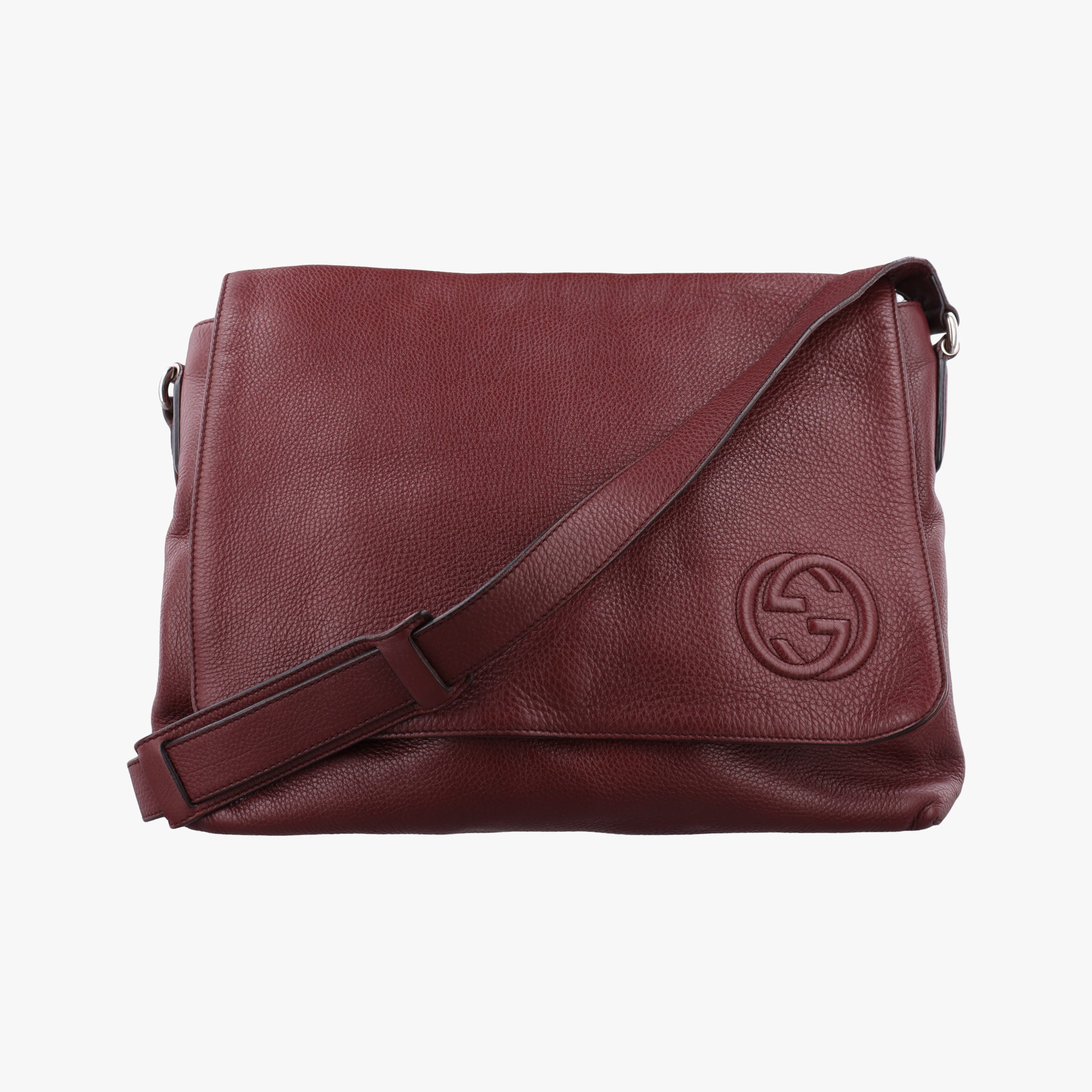 Vintage Gucci Interlocking G Logo Soho Messenger Burgundy Leather 322056 shoulderbag | stylenewstar