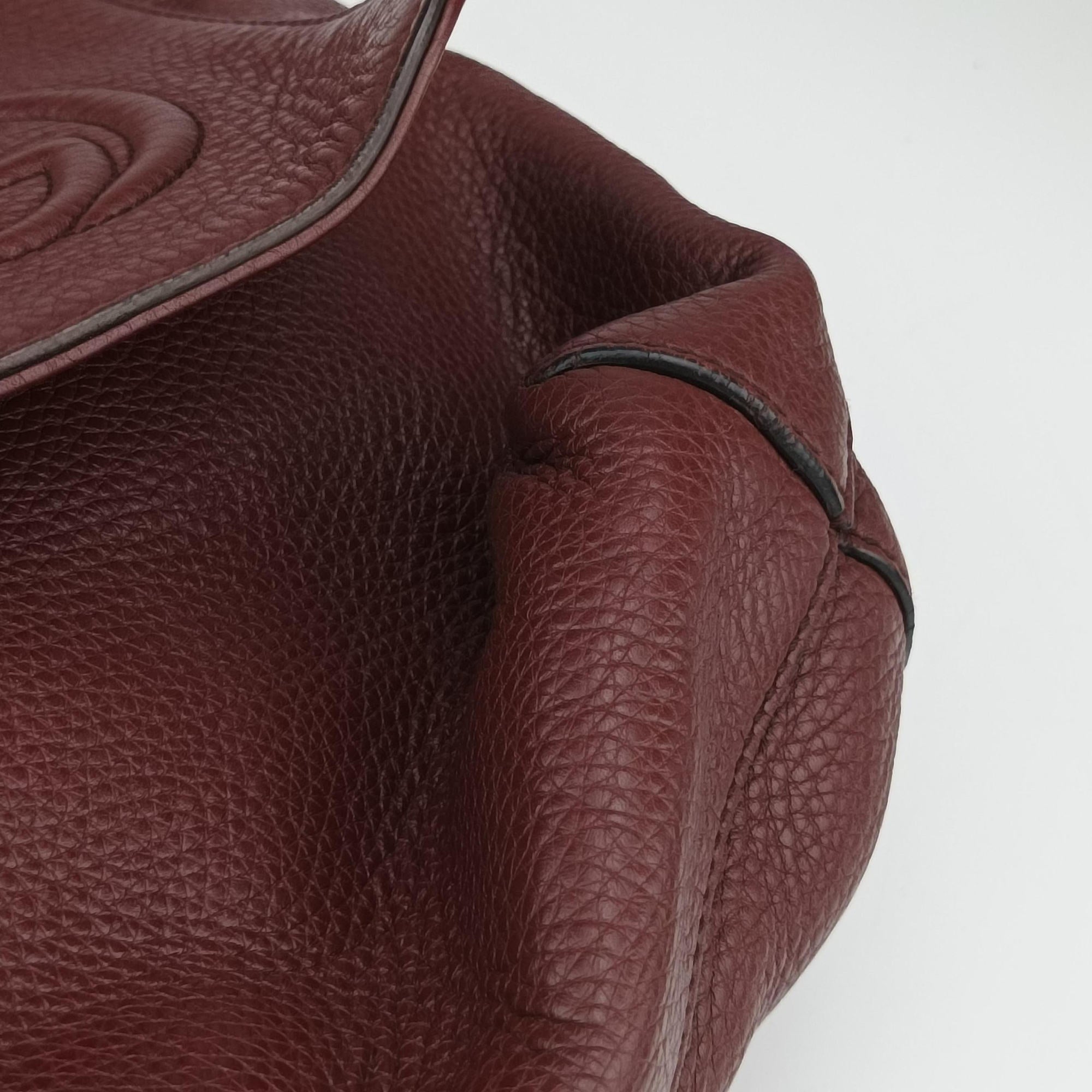 Vintage Gucci Interlocking G Logo Soho Messenger Burgundy Leather 322056 shoulderbag | stylenewstar