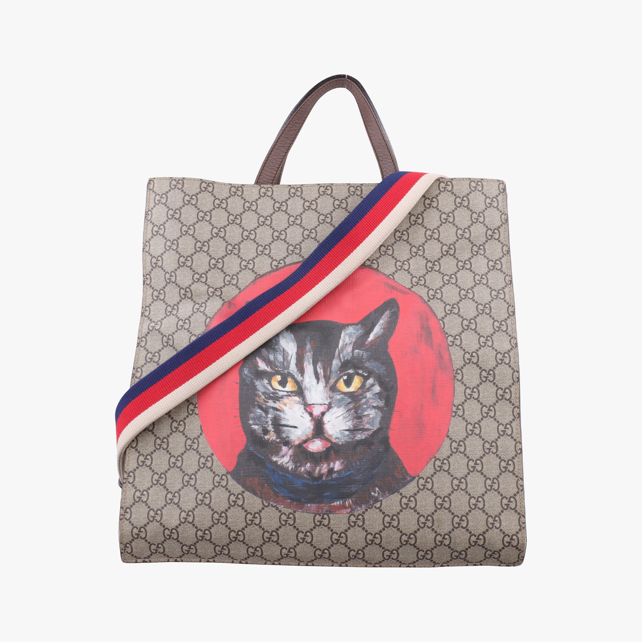 Pre-owned Gucci GG Supreme Mystic Cat beige×Multicolour PVC coated canvas 450950 shoulderbag | stylenewstar
