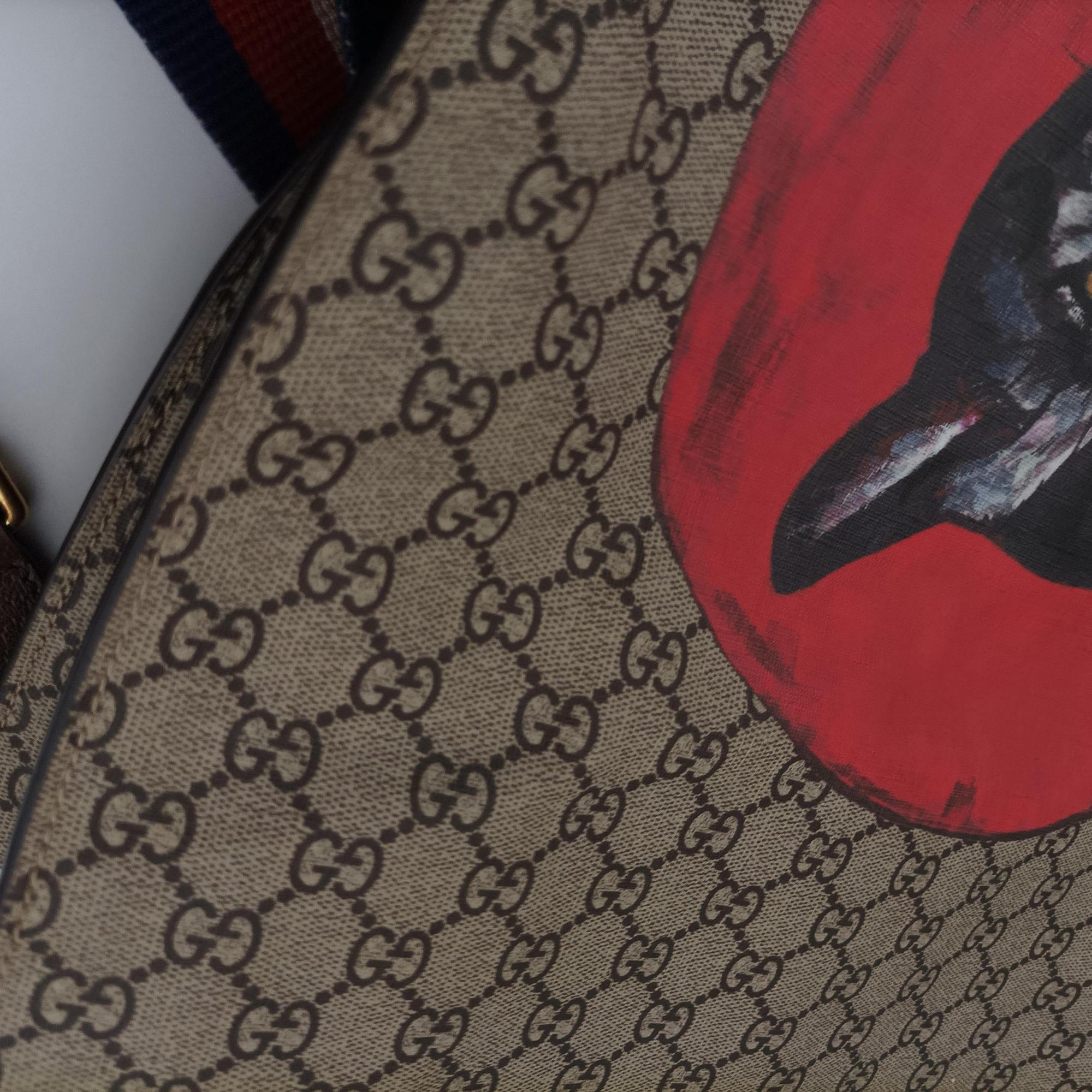 Pre-owned Gucci GG Supreme Mystic Cat beige×Multicolour PVC coated canvas 450950 shoulderbag | stylenewstar