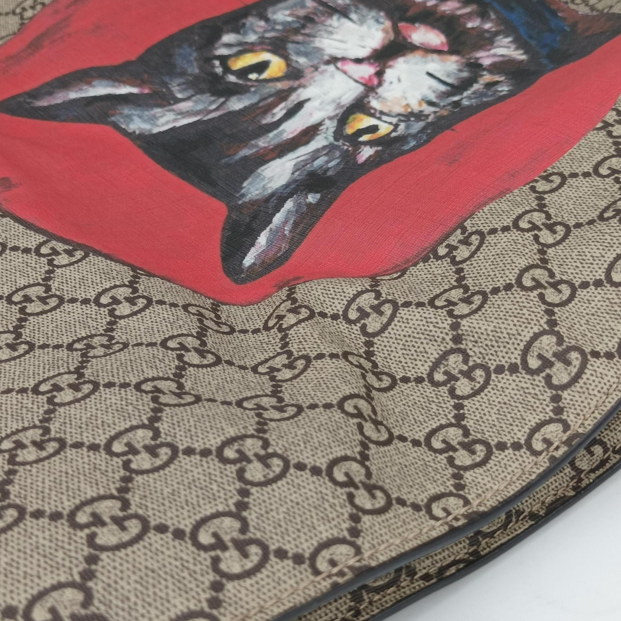Pre-owned Gucci GG Supreme Mystic Cat beige×Multicolour PVC coated canvas 450950 shoulderbag | stylenewstar