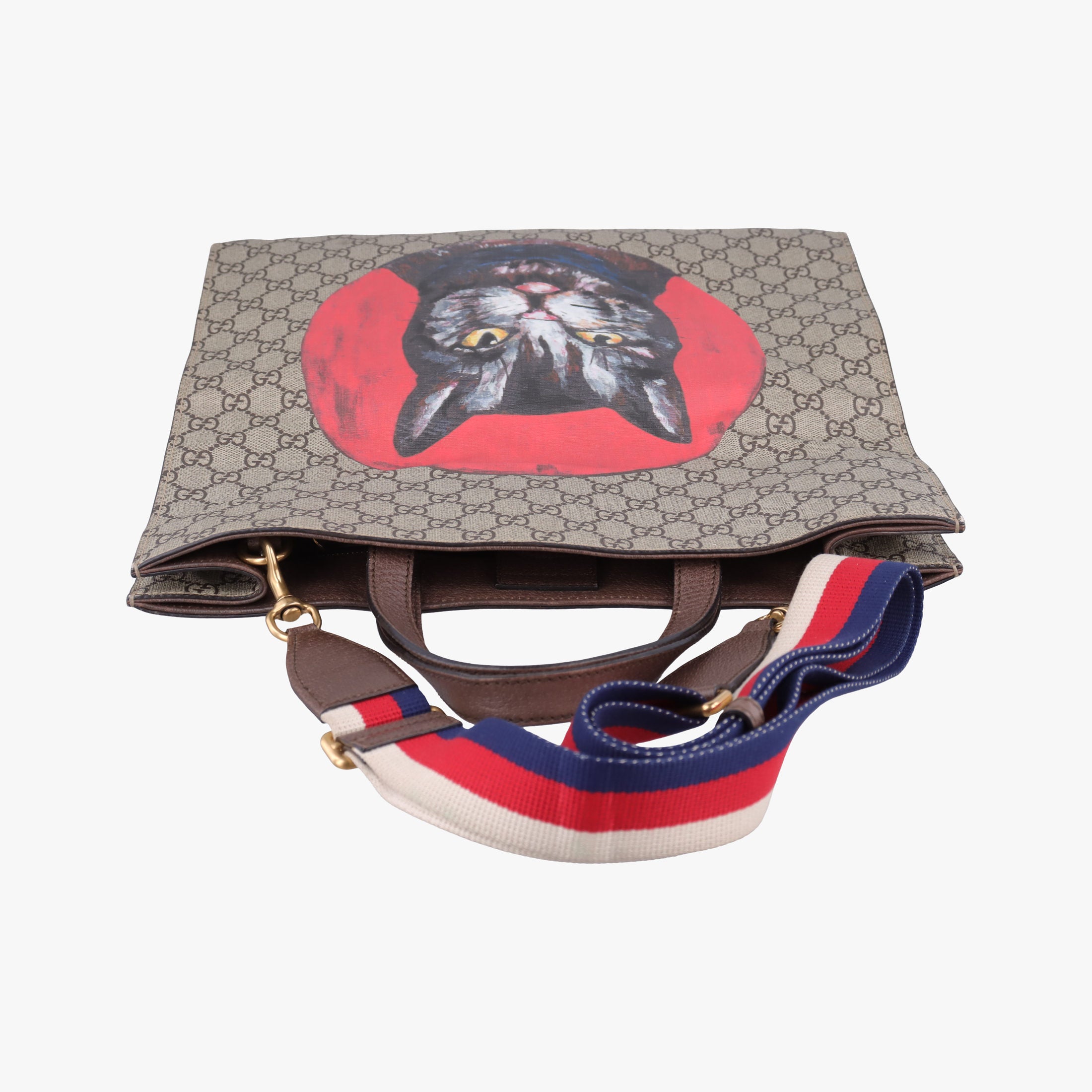 Pre-owned Gucci GG Supreme Mystic Cat beige×Multicolour PVC coated canvas 450950 shoulderbag | stylenewstar