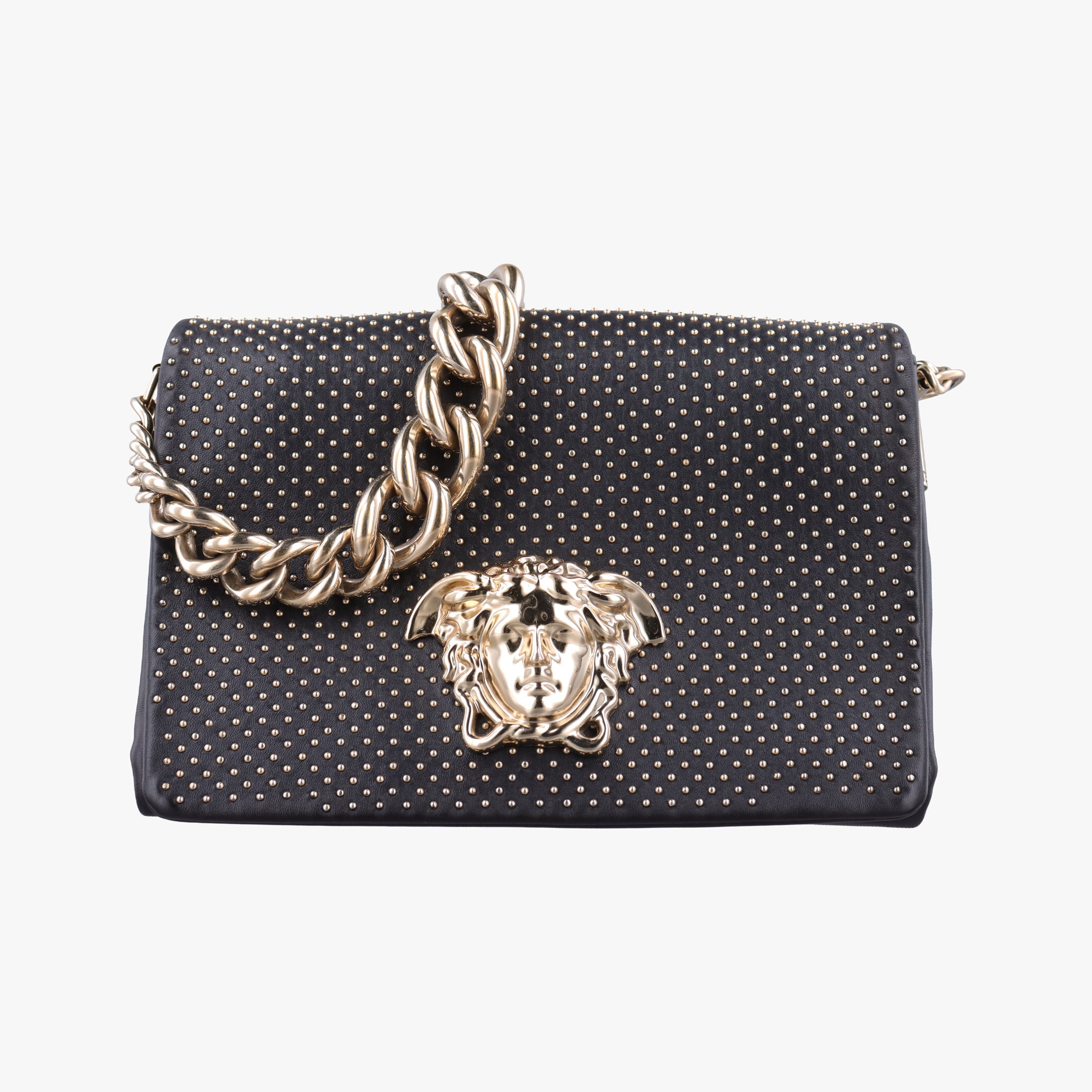 Secondhand VERSACE La Medusa Black Leather  shoulderbag | stylenewstar