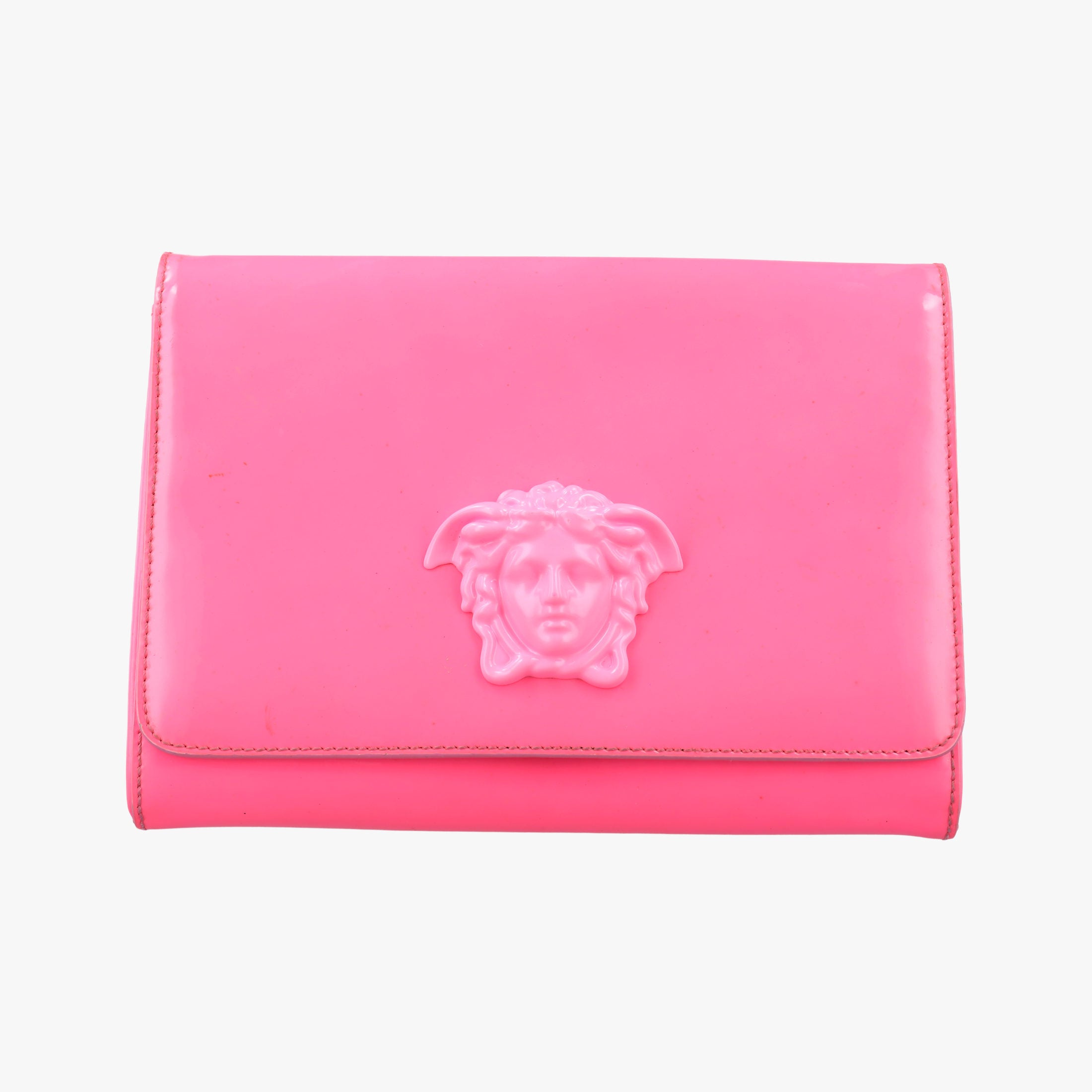 Pre-owned VERSACE Medusa Rose Patent  clutchbag | stylenewstar