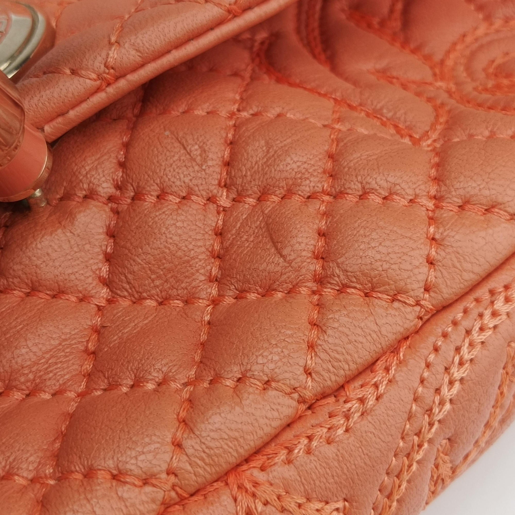 Pre-owned VERSACE Vanitas Medusa Orange leather  shoulderbag | stylenewstar