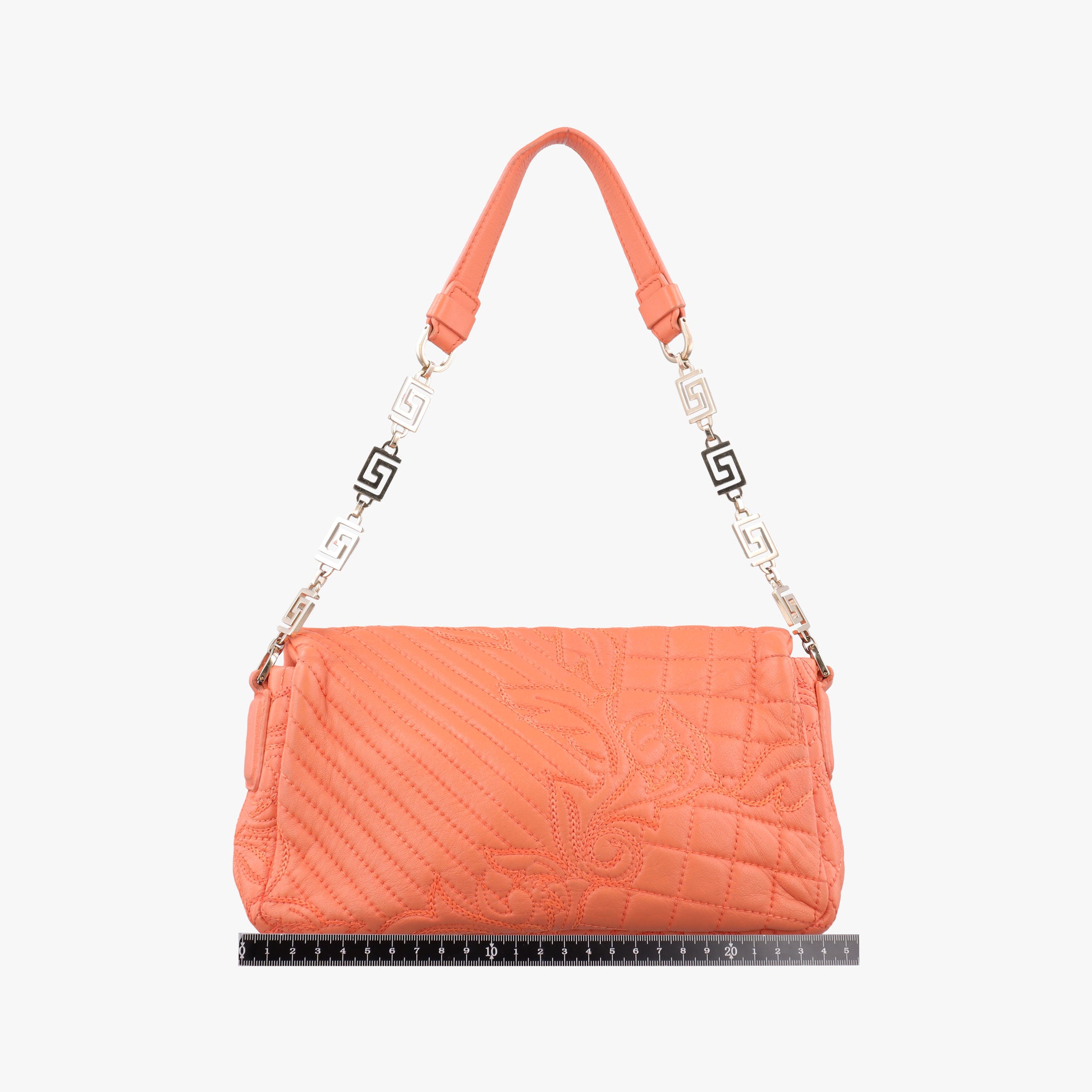 Pre-owned VERSACE Vanitas Medusa Orange leather  shoulderbag | stylenewstar