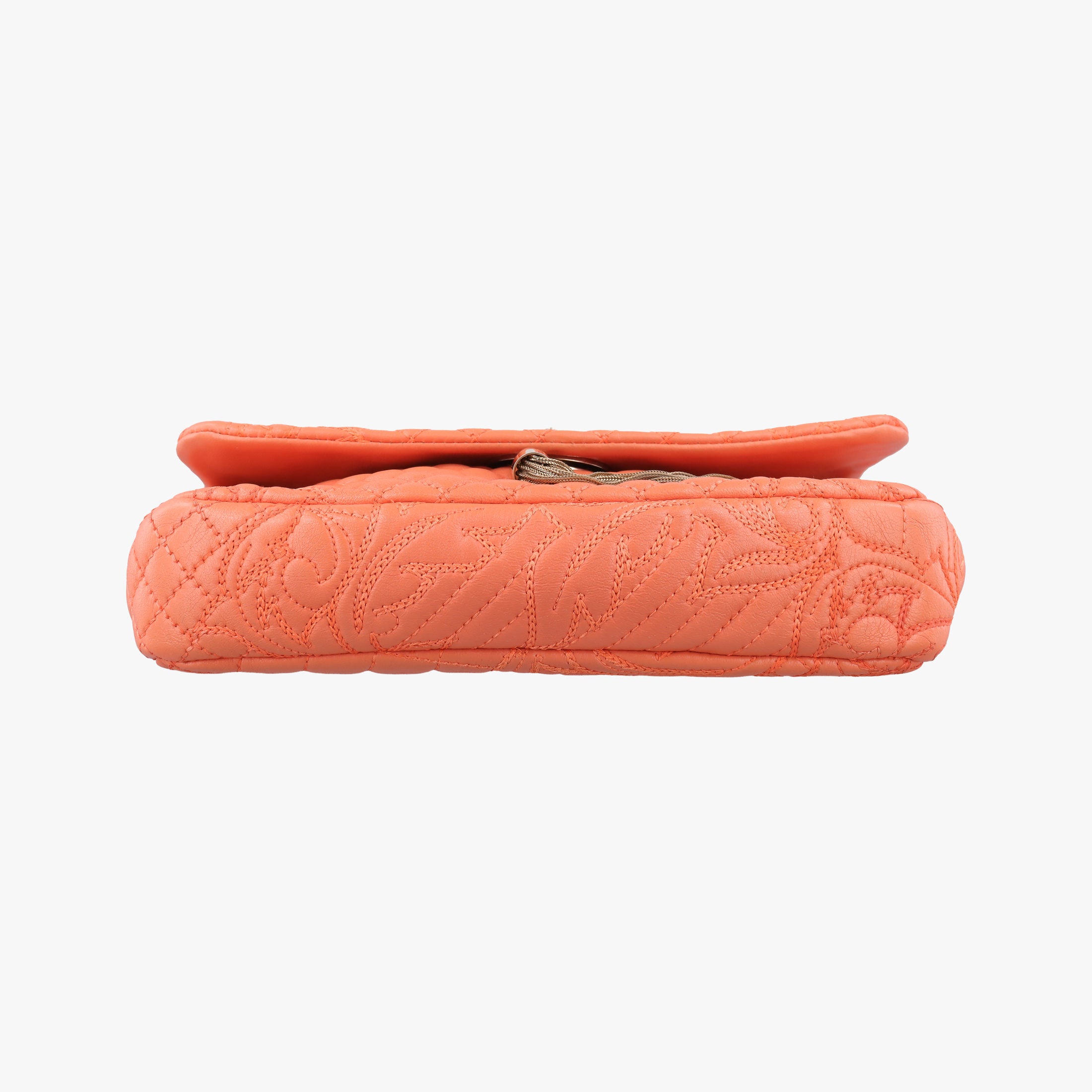 Pre-owned VERSACE Vanitas Medusa Orange leather  shoulderbag | stylenewstar