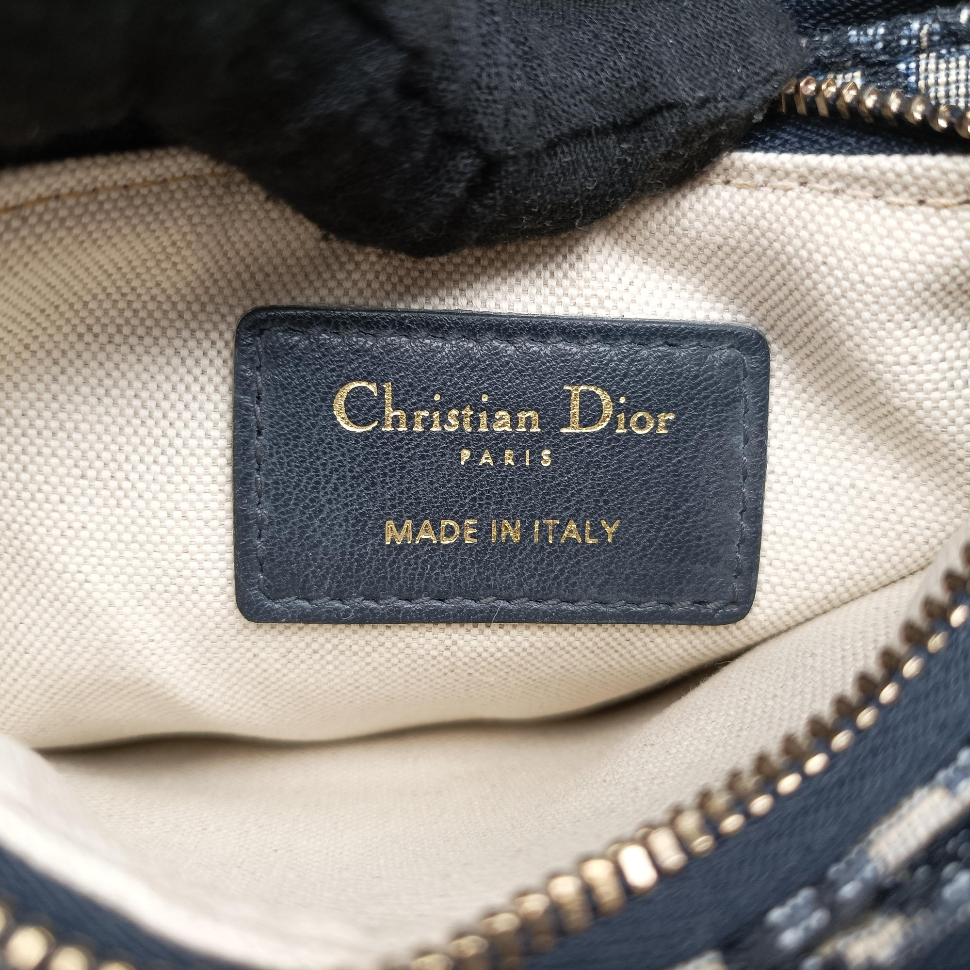 Vintage Christian Dior Saddle Navy×Gray Jacquard  shoulderbag | stylenewstar