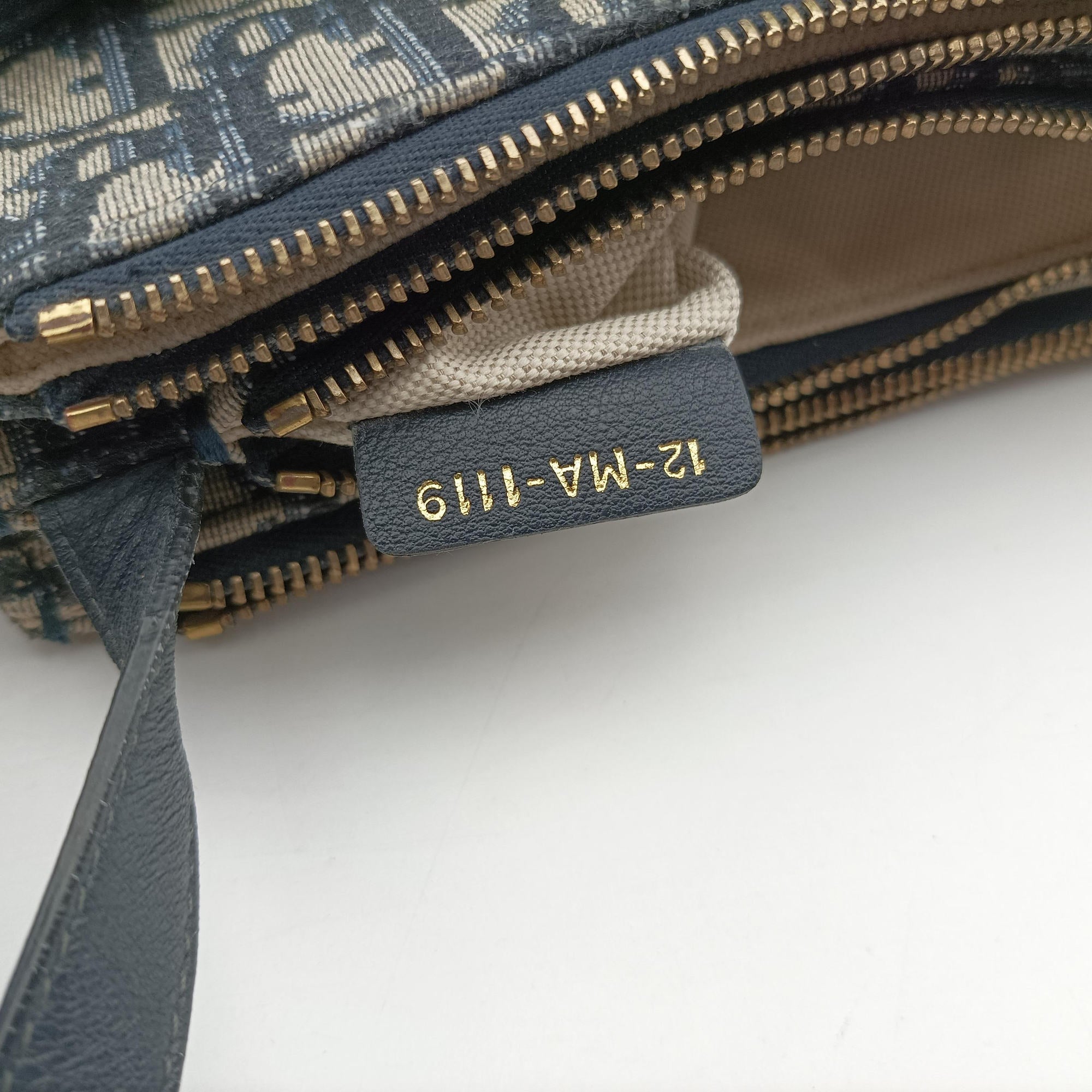 Vintage Christian Dior Saddle Navy×Gray Jacquard  shoulderbag | stylenewstar