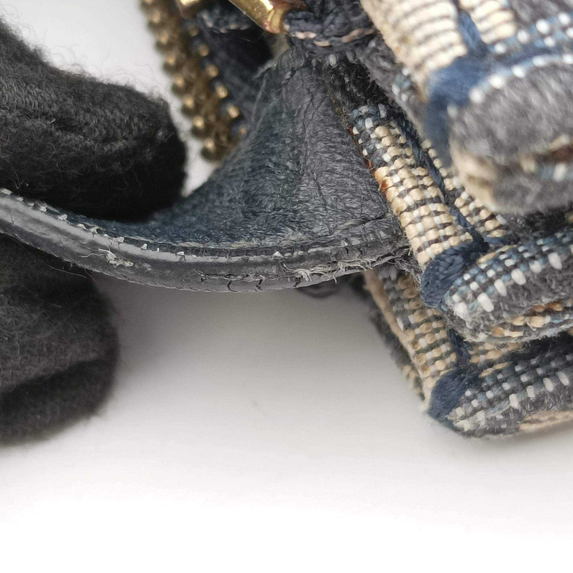 Vintage Christian Dior Saddle Navy×Gray Jacquard  shoulderbag | stylenewstar
