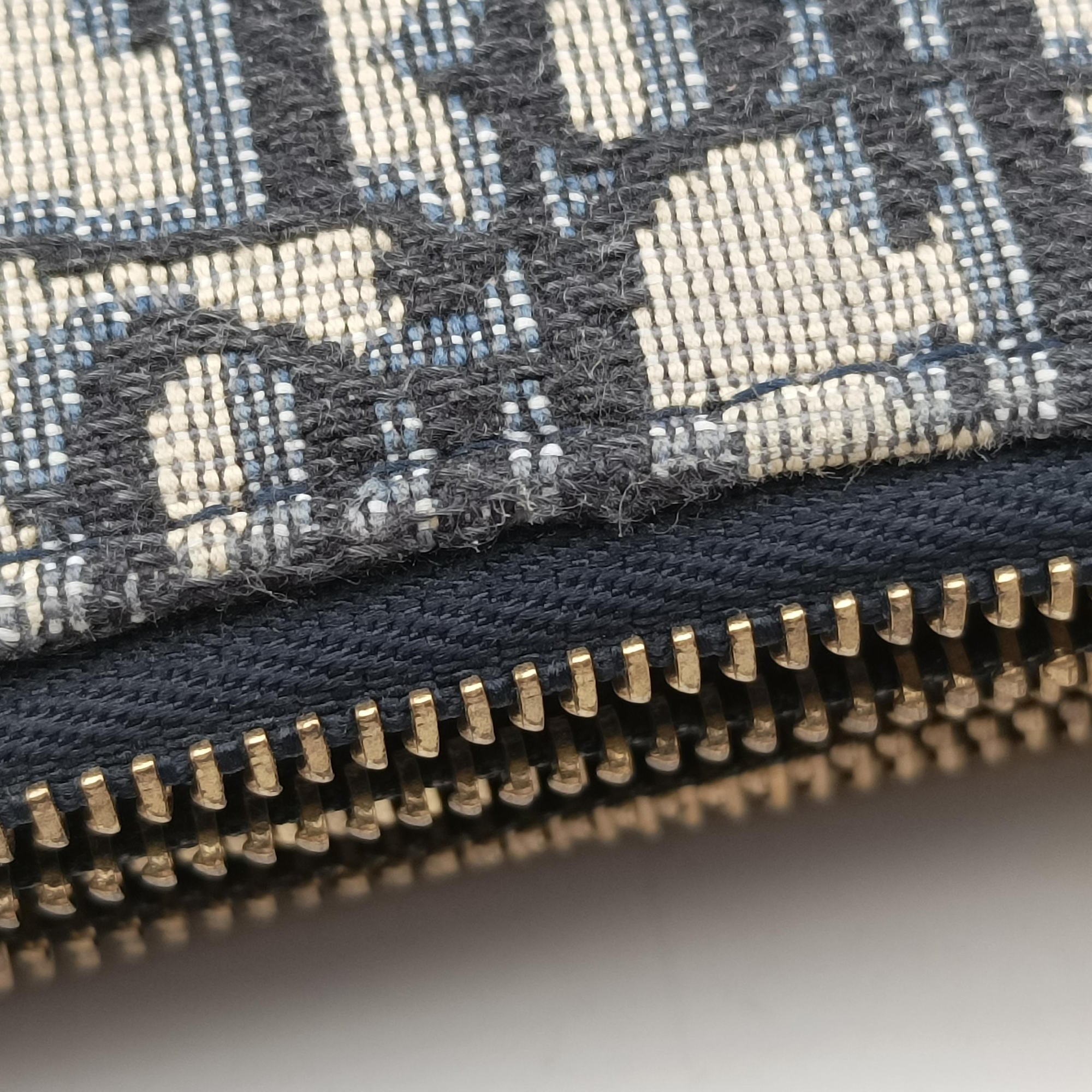 Vintage Christian Dior Saddle Navy×Gray Jacquard  shoulderbag | stylenewstar