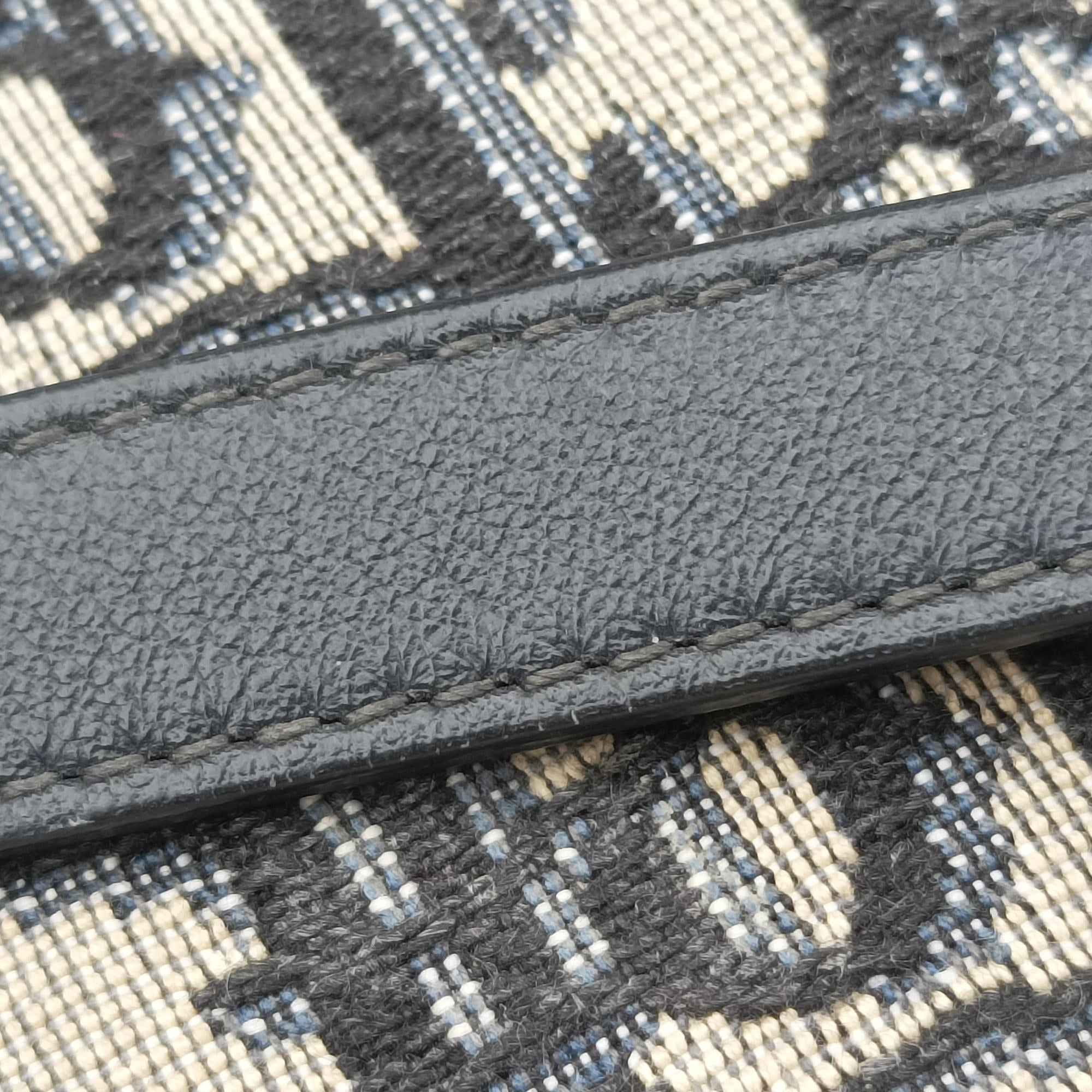 Vintage Christian Dior Saddle Navy×Gray Jacquard  shoulderbag | stylenewstar