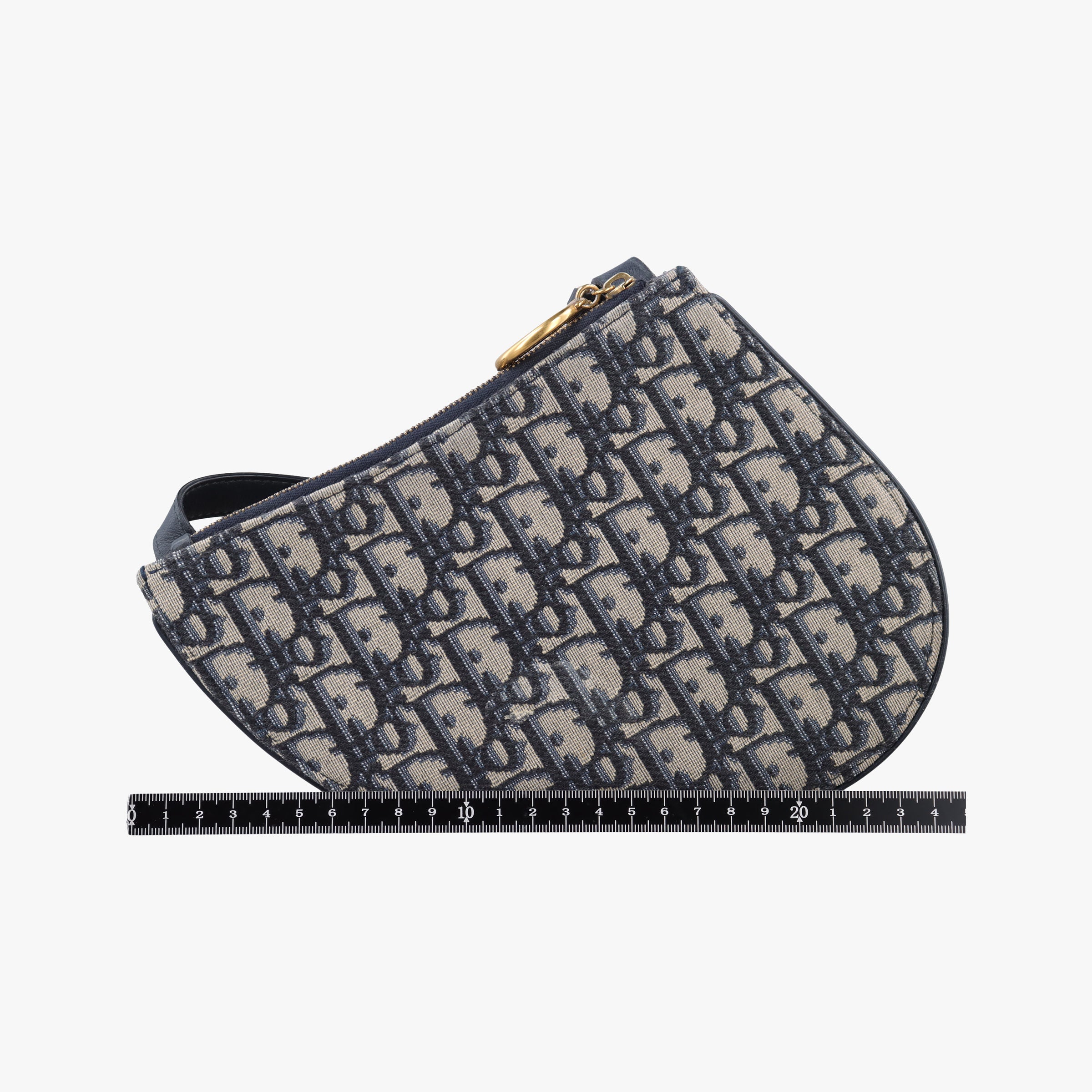 Vintage Christian Dior Saddle Navy×Gray Jacquard  shoulderbag | stylenewstar
