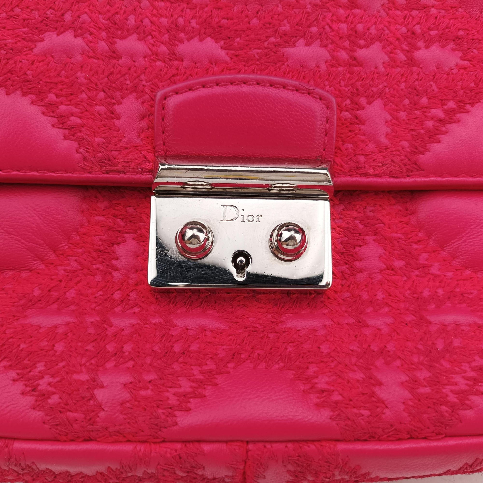 Pre-owned Christian Dior Miss Dior CANNAGE New Lock Rose lambskin  shoulderbag | stylenewstar