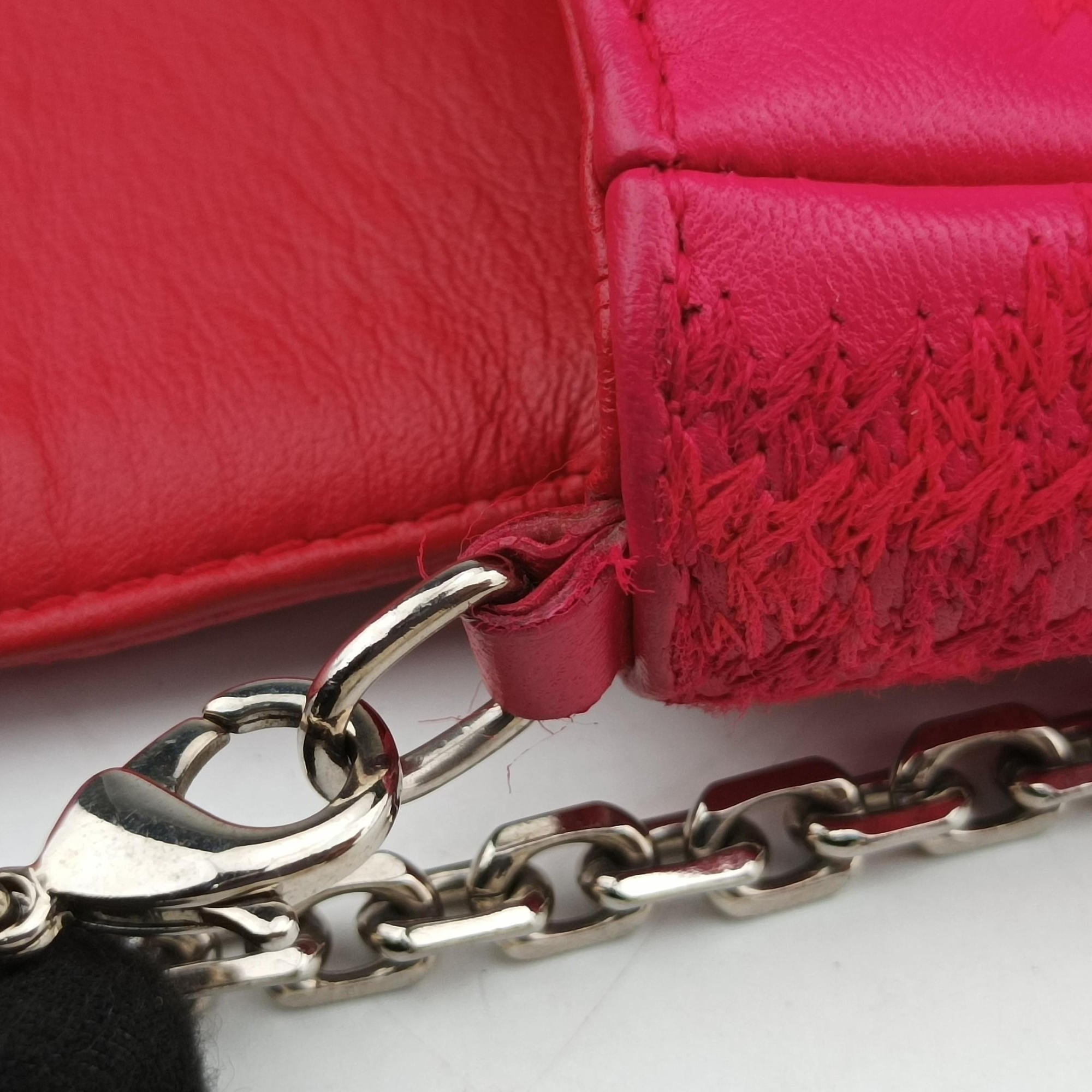 Pre-owned Christian Dior Miss Dior CANNAGE New Lock Rose lambskin  shoulderbag | stylenewstar