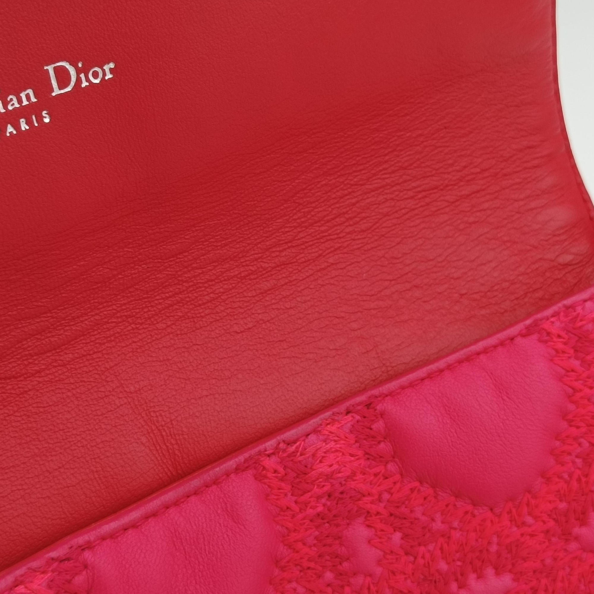 Pre-owned Christian Dior Miss Dior CANNAGE New Lock Rose lambskin  shoulderbag | stylenewstar