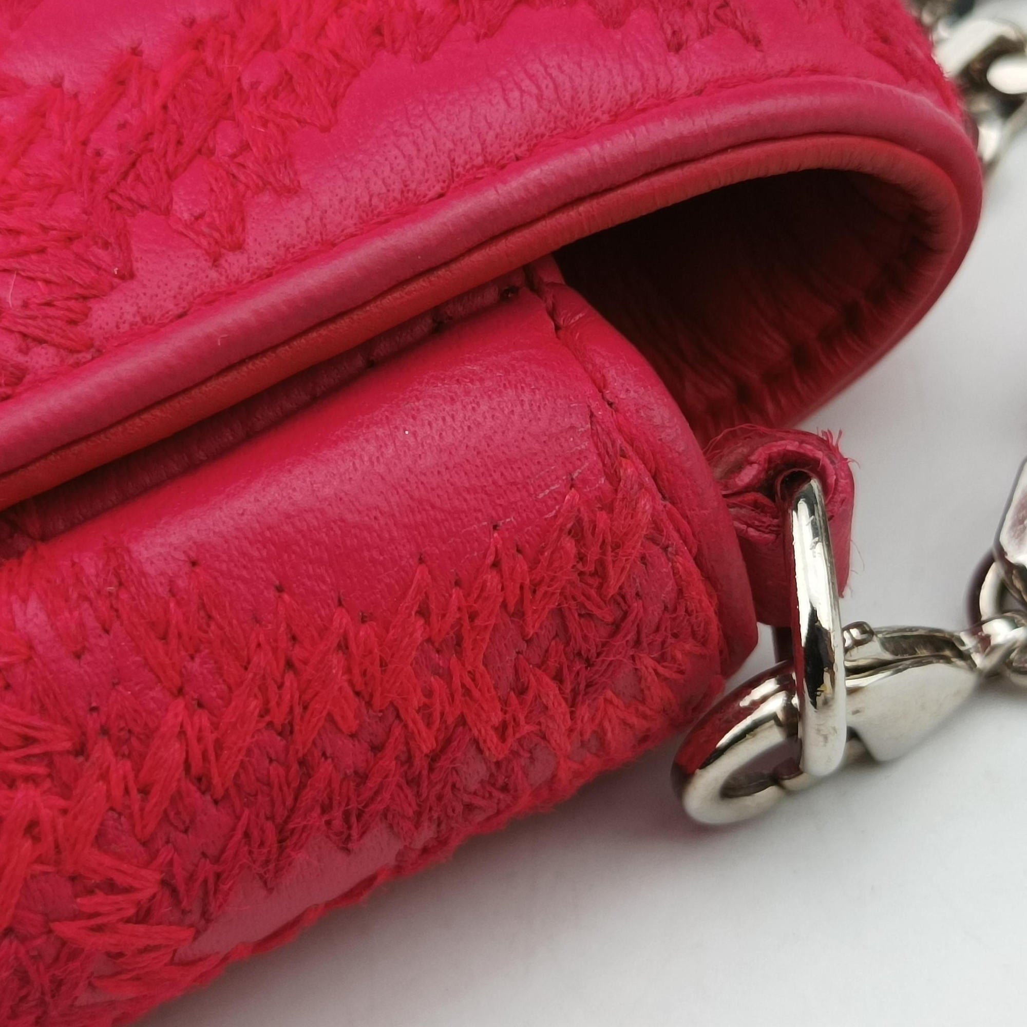 Pre-owned Christian Dior Miss Dior CANNAGE New Lock Rose lambskin  shoulderbag | stylenewstar