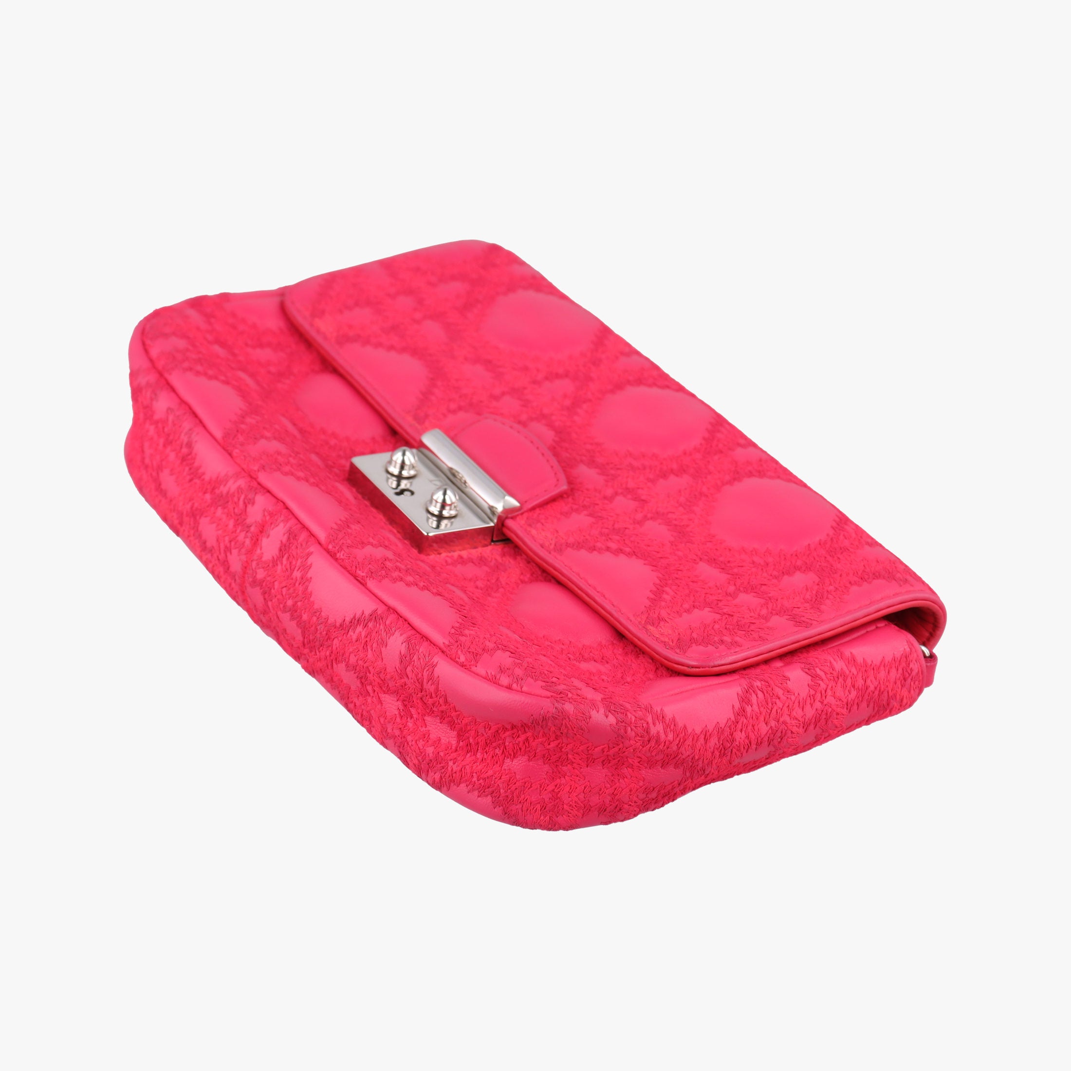Pre-owned Christian Dior Miss Dior CANNAGE New Lock Rose lambskin  shoulderbag | stylenewstar