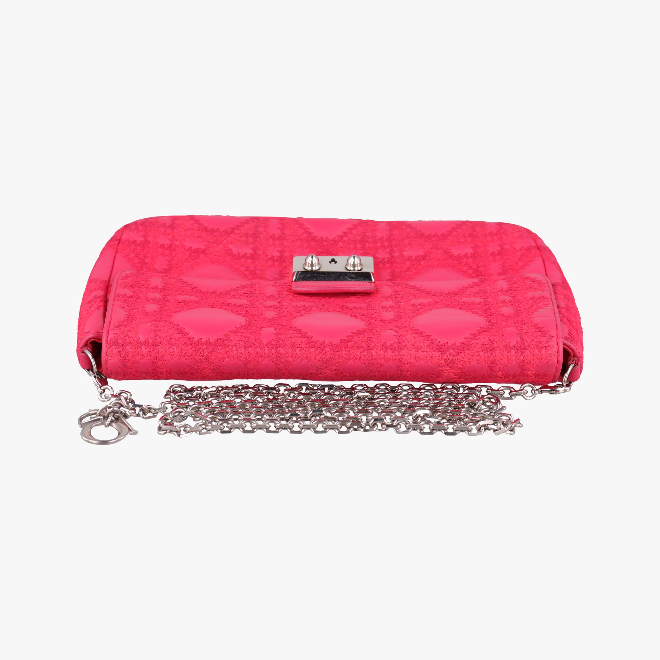 Pre-owned Christian Dior Miss Dior CANNAGE New Lock Rose lambskin  shoulderbag | stylenewstar