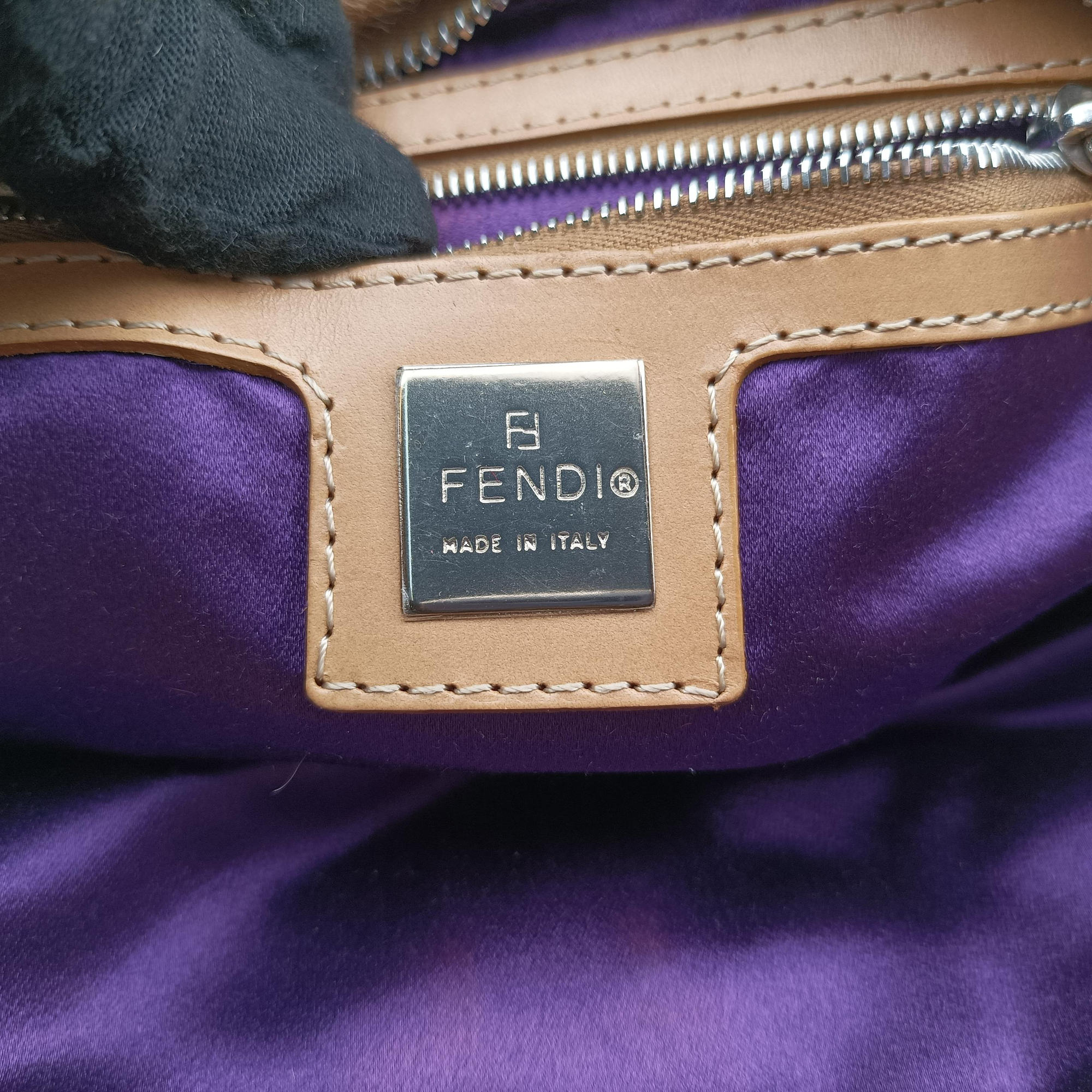 Pre-owned Fendi Color Block Baguette MultiColor ponyhair 26685 shoulderbag | stylenewstar