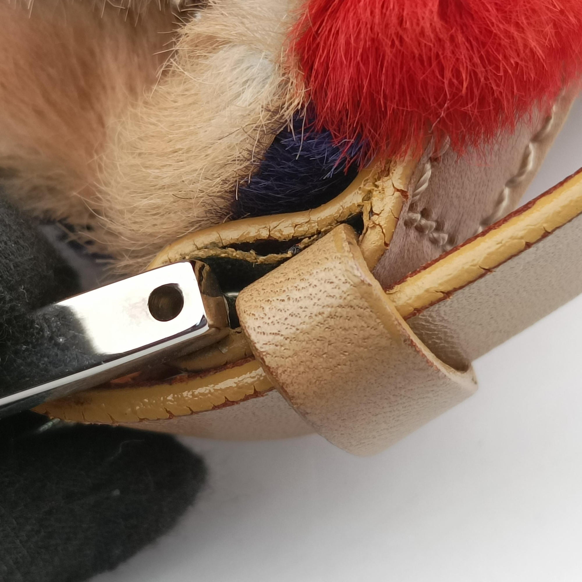 Pre-owned Fendi Color Block Baguette MultiColor ponyhair 26685 shoulderbag | stylenewstar