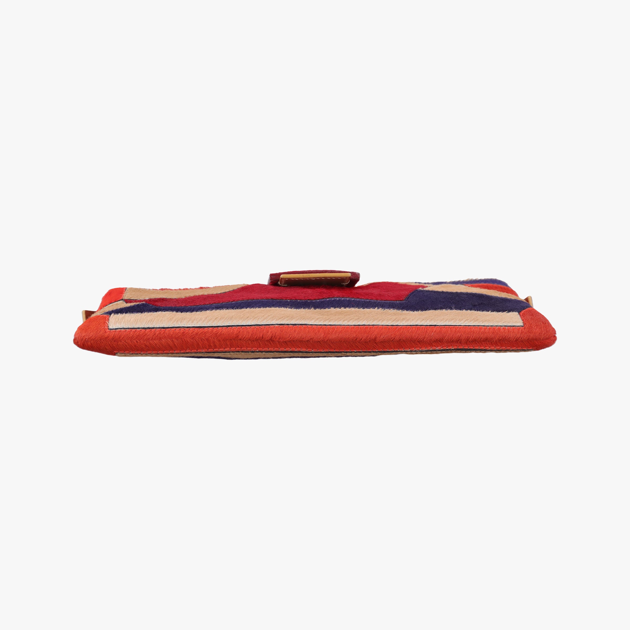 Pre-owned Fendi Color Block Baguette MultiColor ponyhair 26685 shoulderbag | stylenewstar