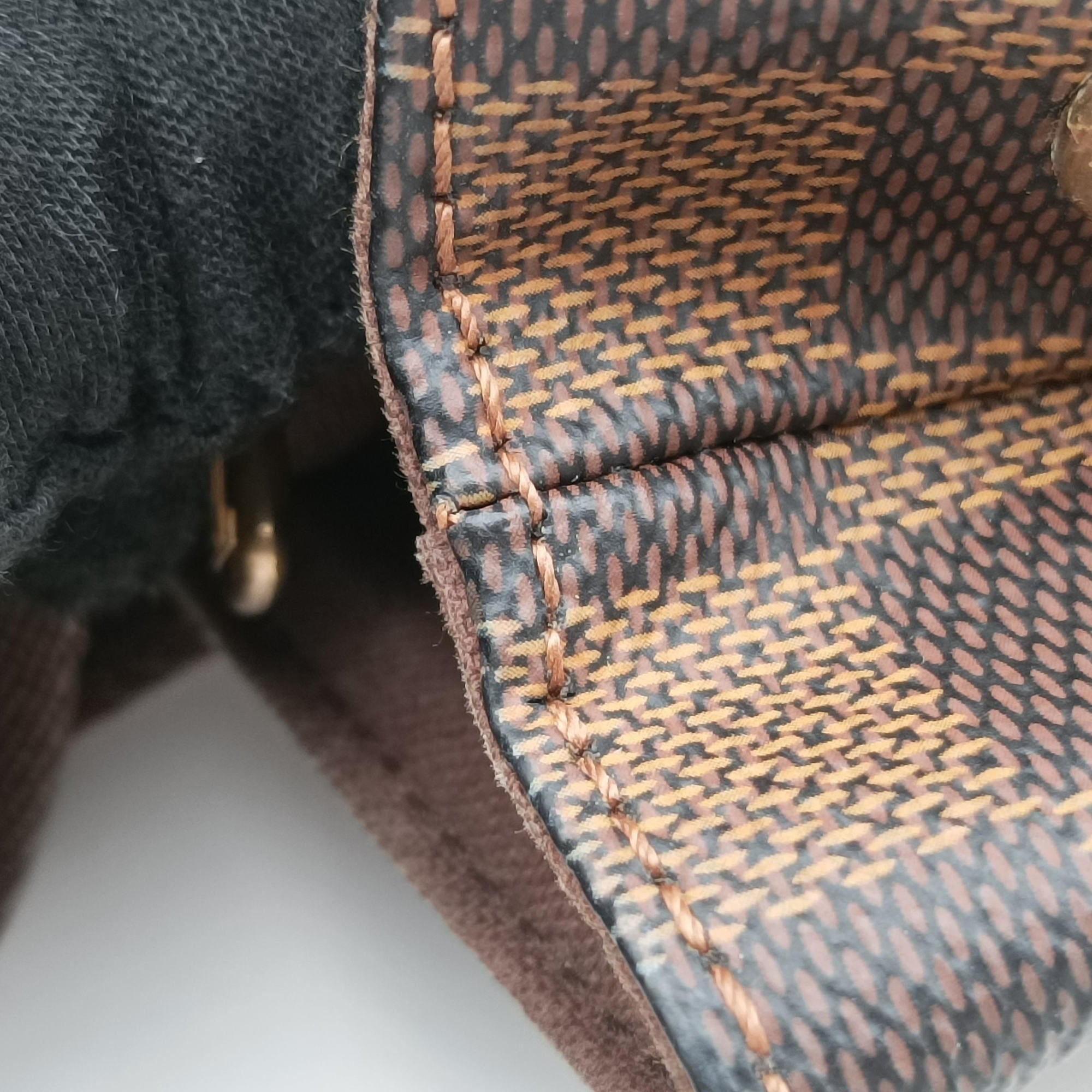 Pre-owned Louis Vuitton Cabas Bobur EBENE Damier Canvas N52006 handbag | stylenewstar