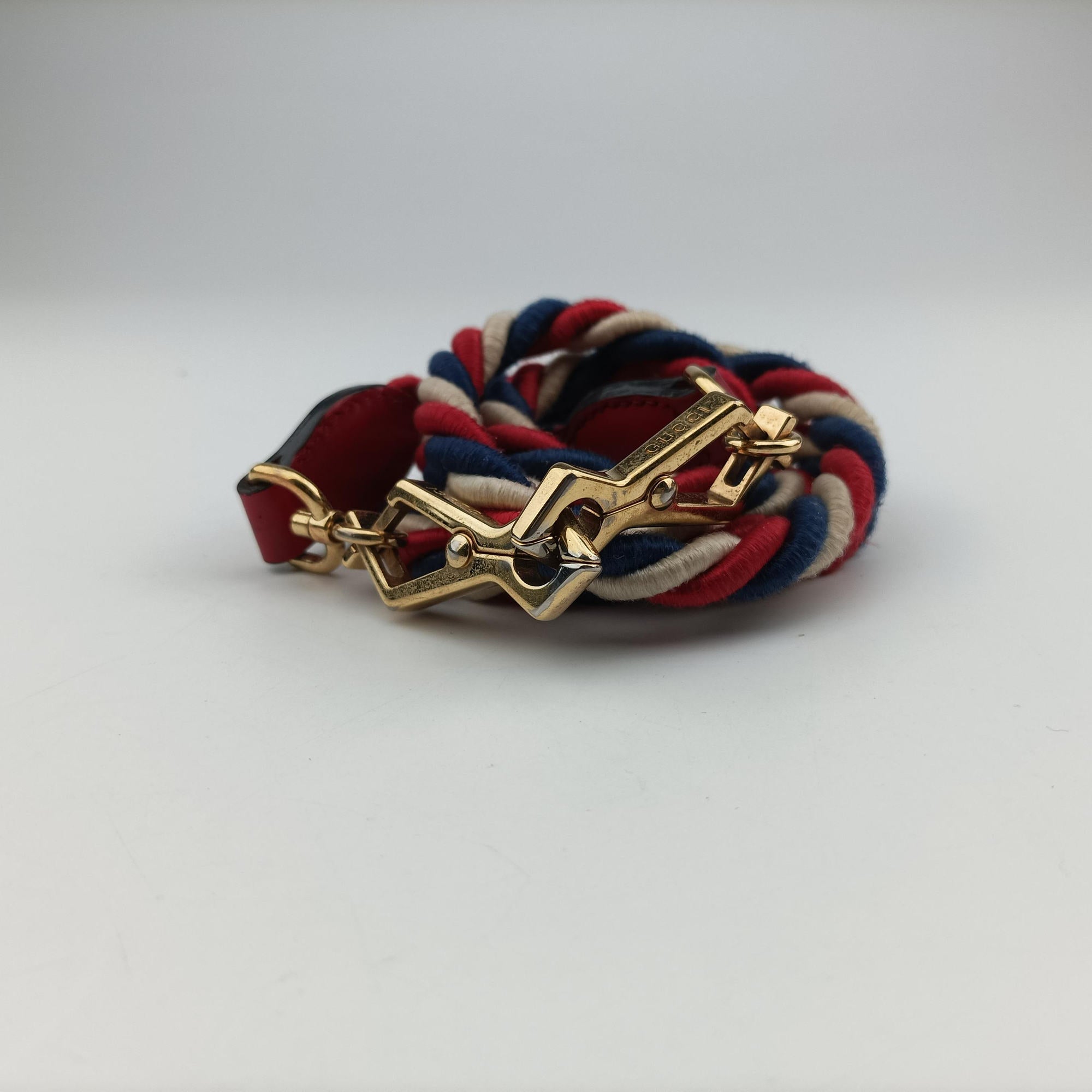 Pre-owned Gucci Sylvie Red×navy Leather 470270 shoulderbag | stylenewstar