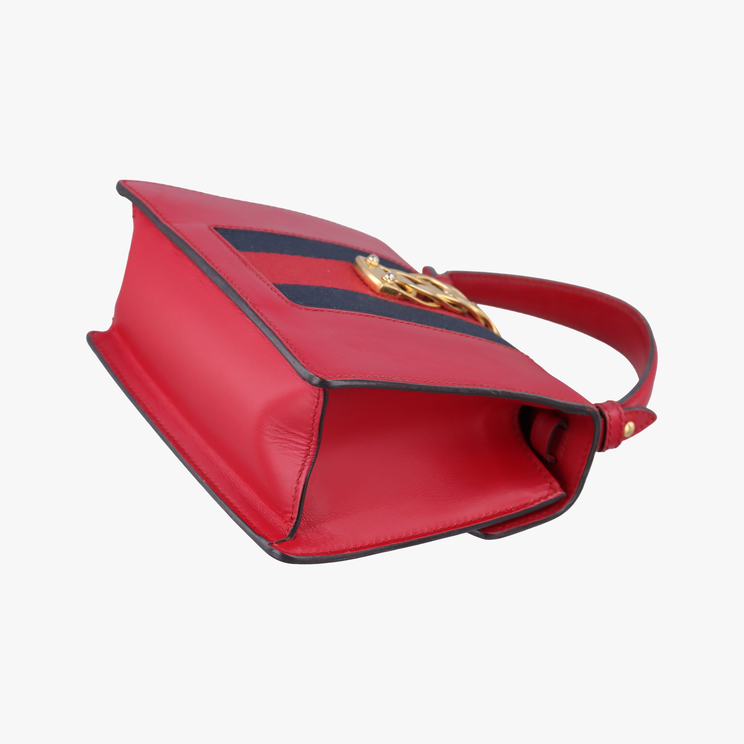 Pre-owned Gucci Sylvie Red×navy Leather 470270 shoulderbag | stylenewstar