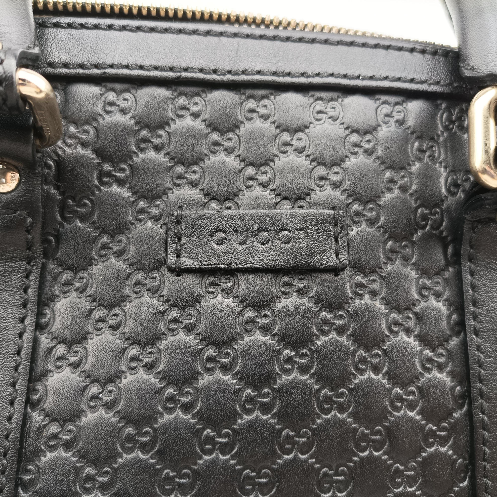 Pre-owned Gucci Microguccissima Black Leather 449654 handbag | stylenewstar