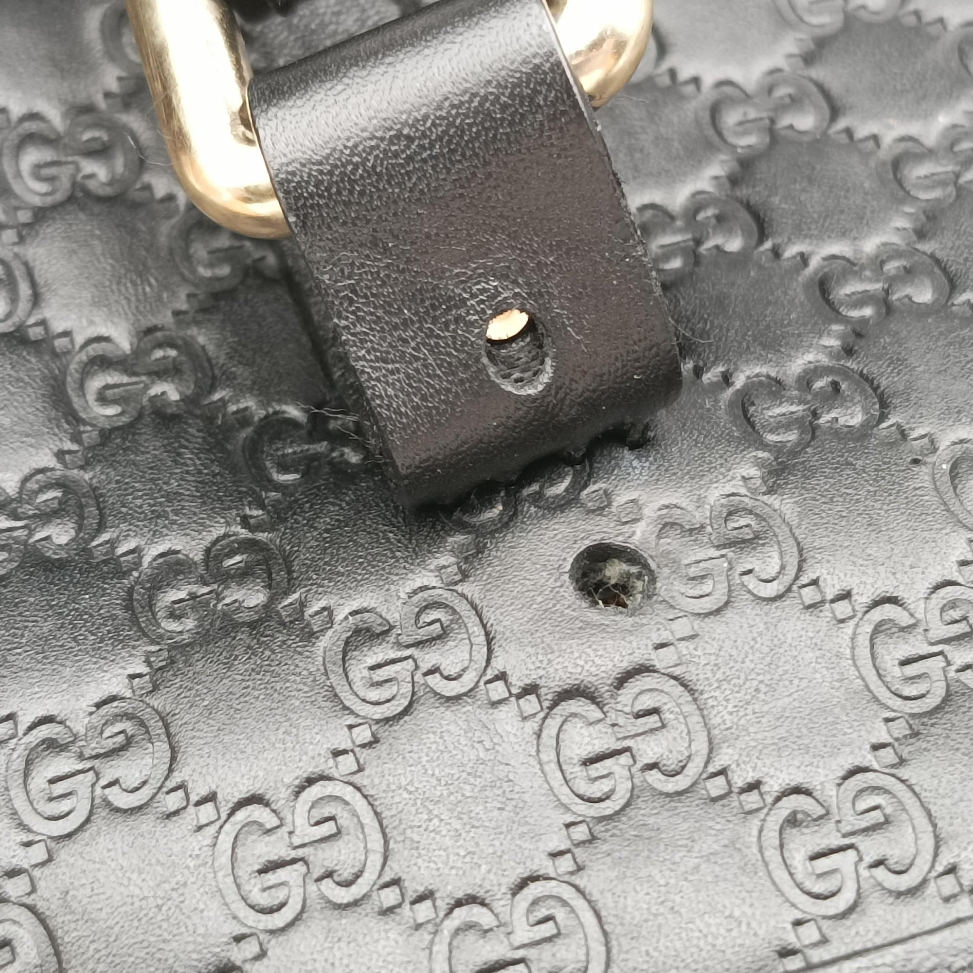 Pre-owned Gucci Microguccissima Black Leather 449654 handbag | stylenewstar