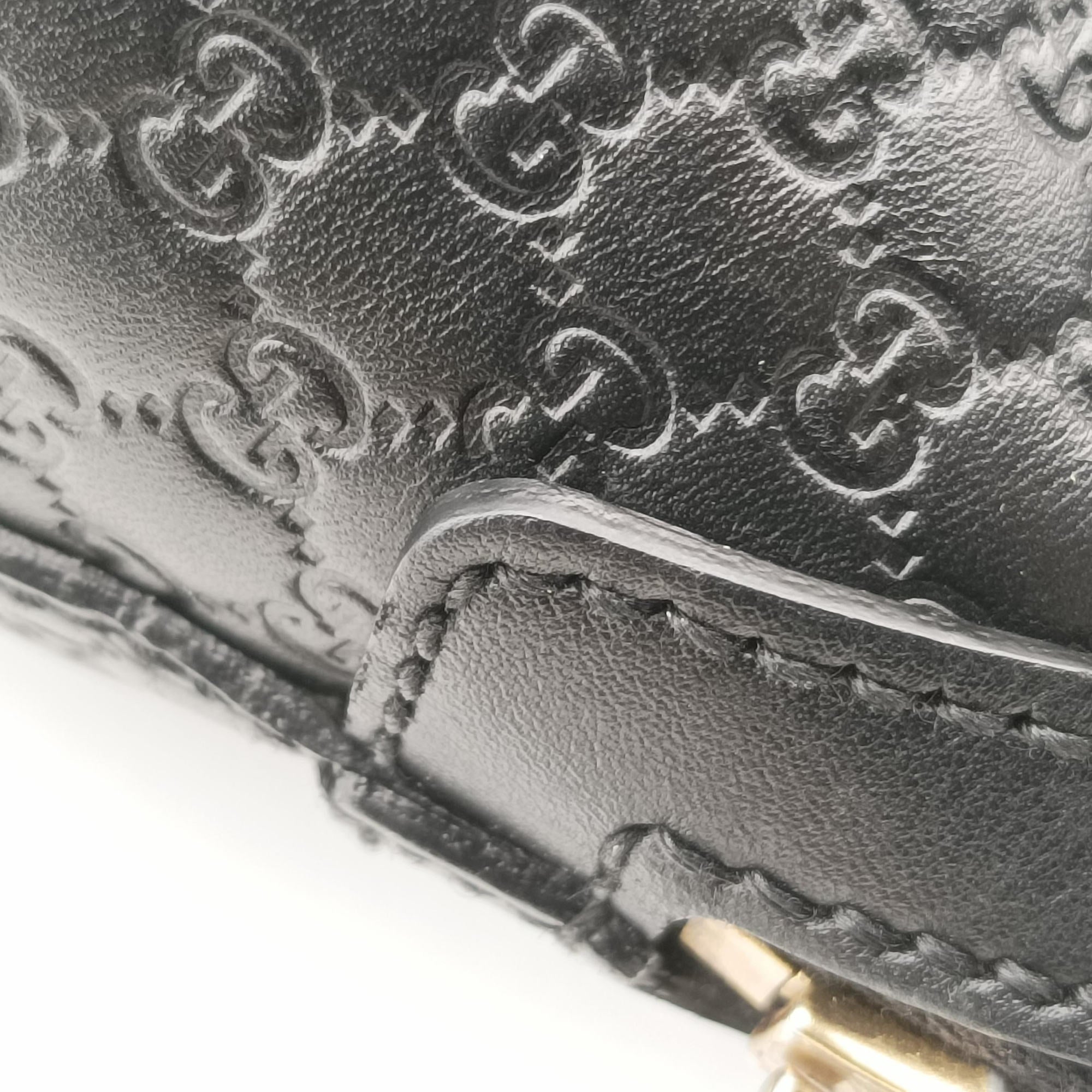 Pre-owned Gucci Microguccissima Black Leather 449654 handbag | stylenewstar