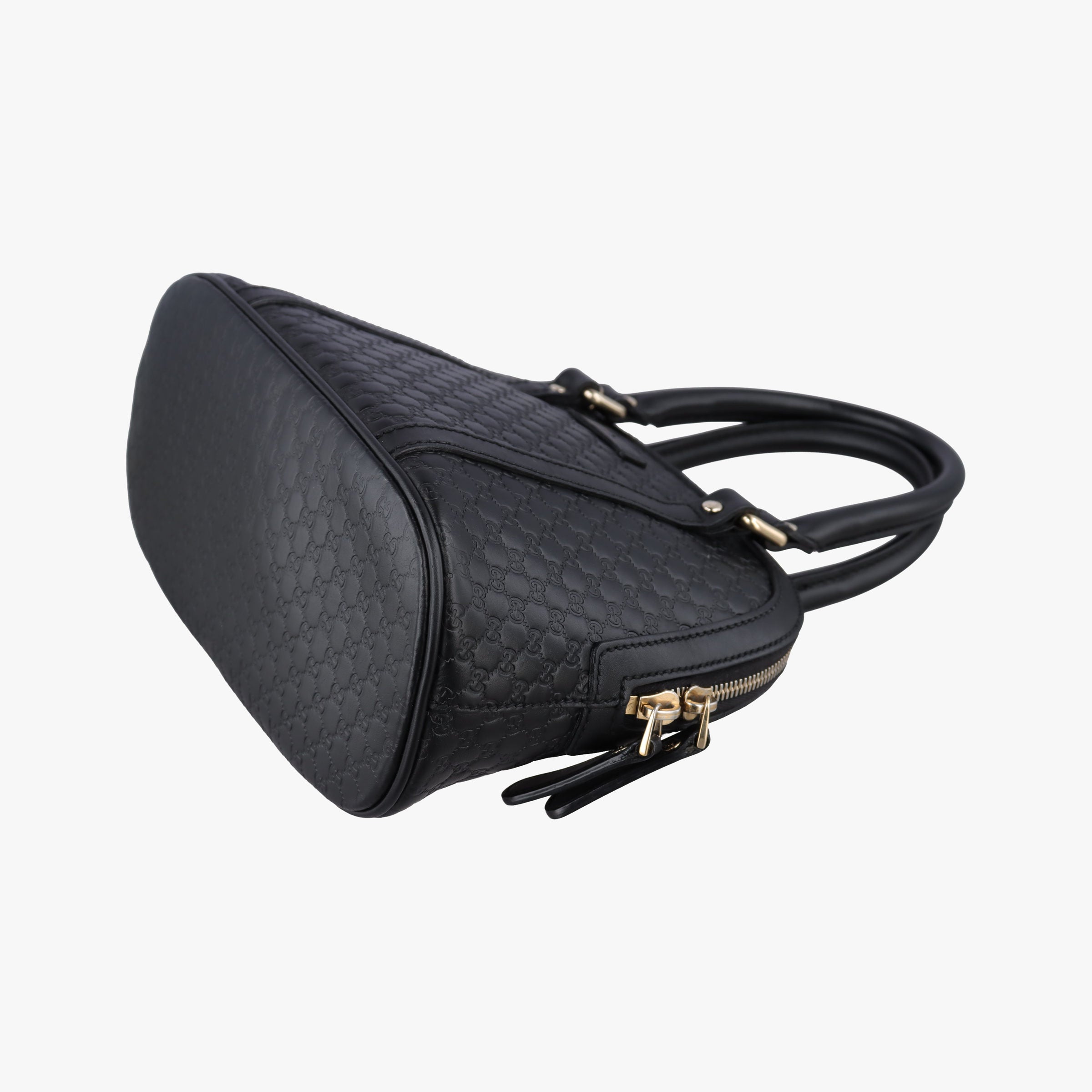 Pre-owned Gucci Microguccissima Black Leather 449654 handbag | stylenewstar