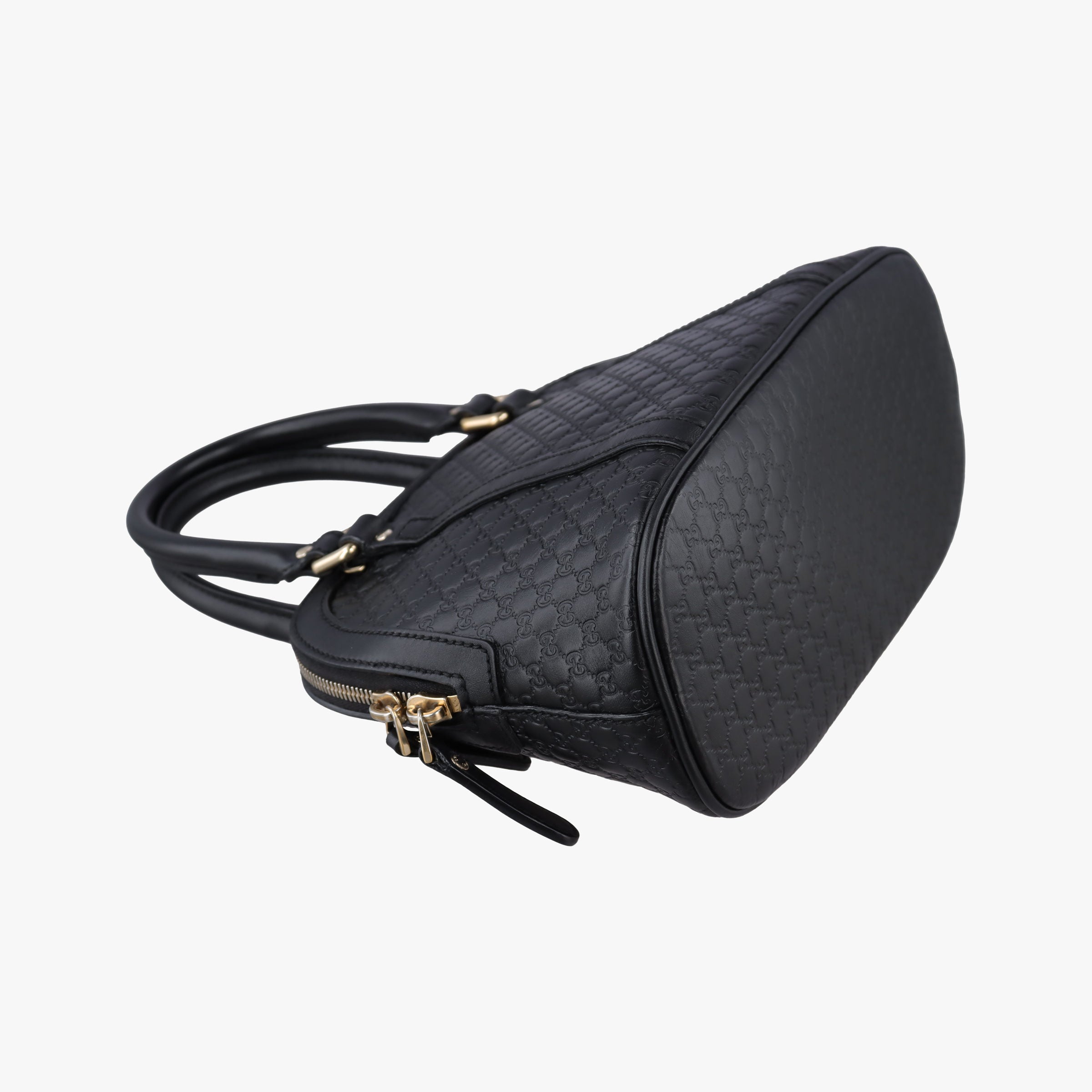 Pre-owned Gucci Microguccissima Black Leather 449654 handbag | stylenewstar