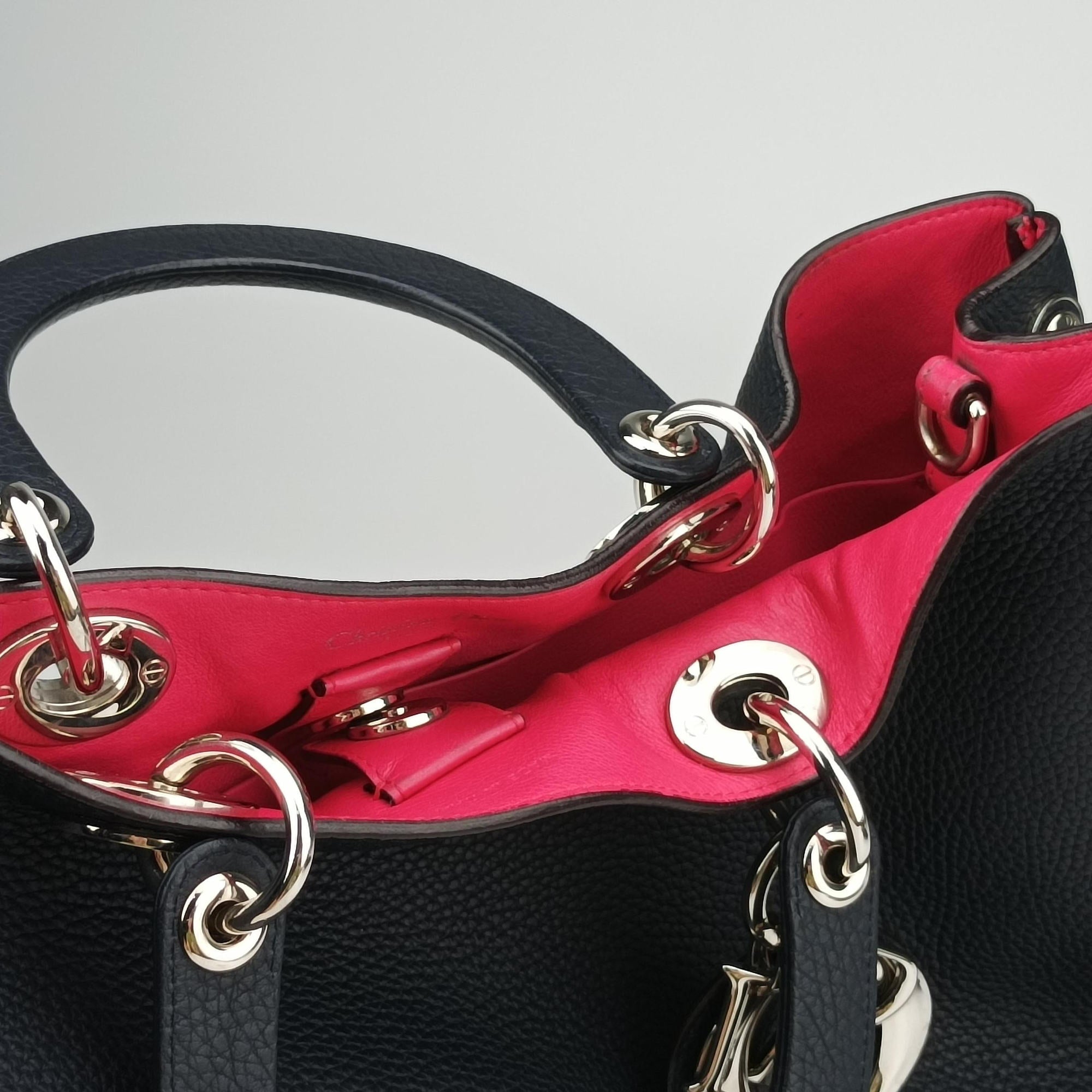 Pre-owned Christian Dior Diorissimo Black Leather  shoulderbag | stylenewstar