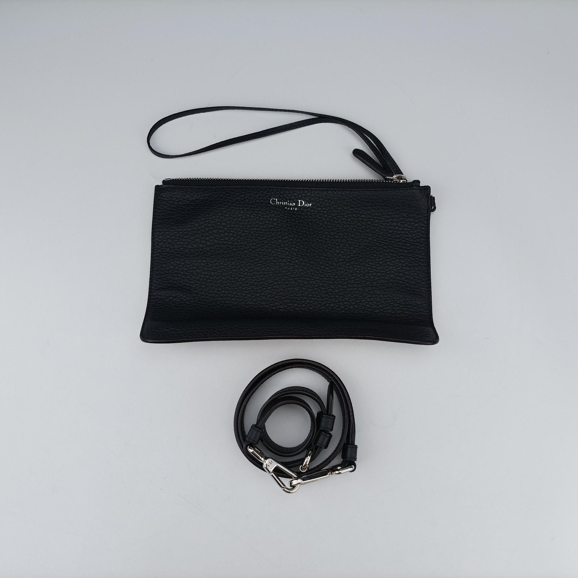 Pre-owned Christian Dior Diorissimo Black Leather  shoulderbag | stylenewstar