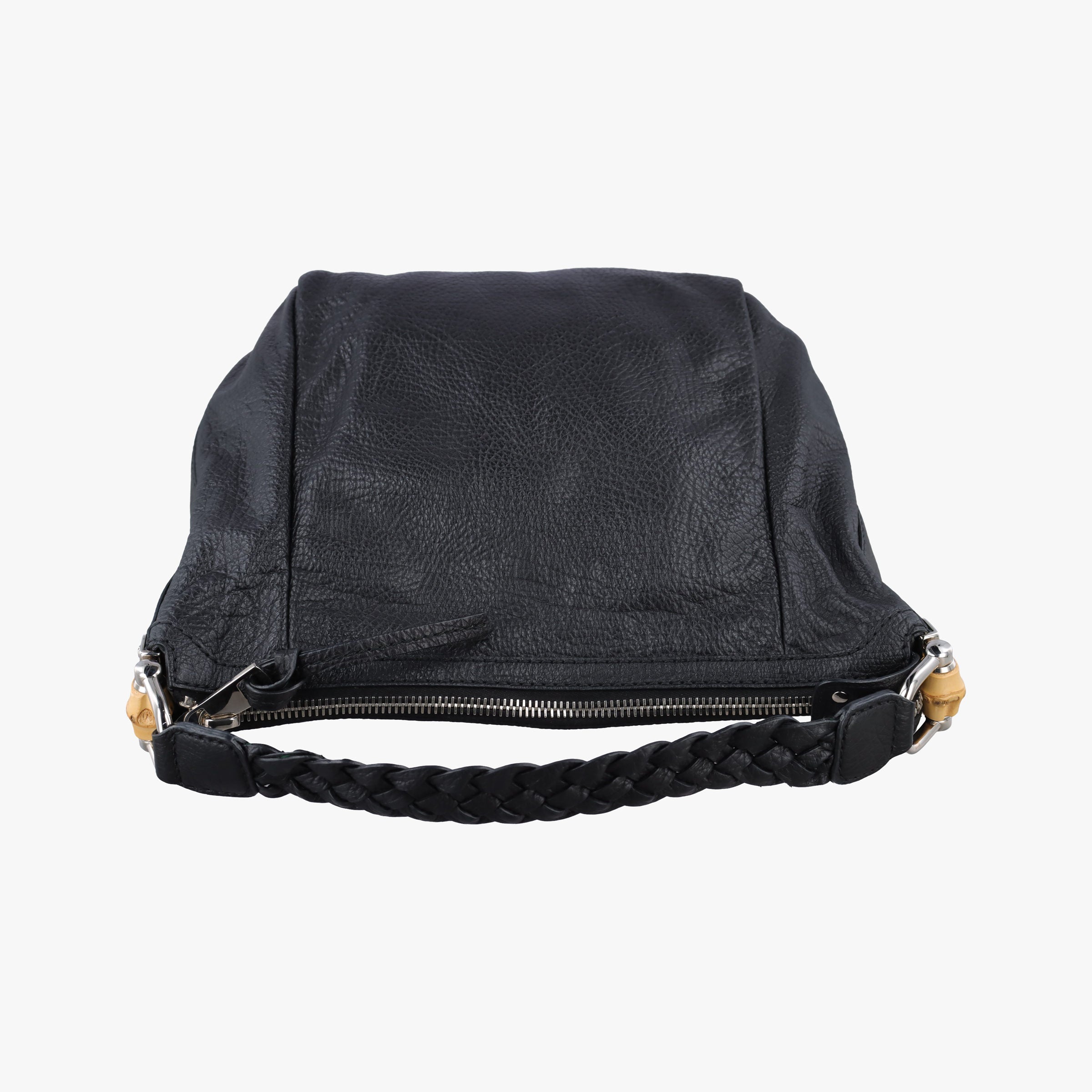 Pre-owned Gucci Bamboo Bar Hobo Black Leather 257090 handbag | stylenewstar