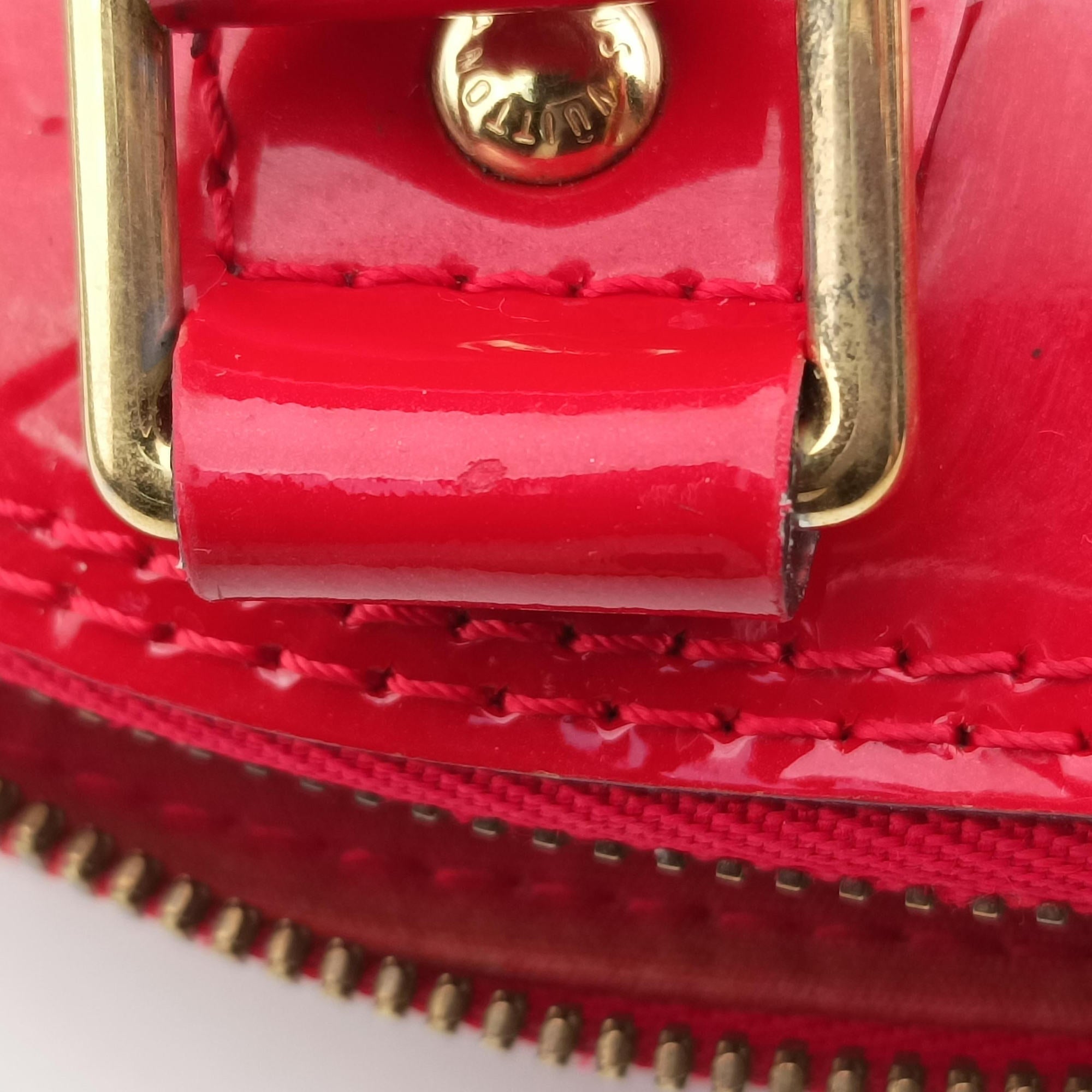 Pre-owned Louis Vuitton Alma BB CERISE Vernis M90174 shoulderbag | stylenewstar