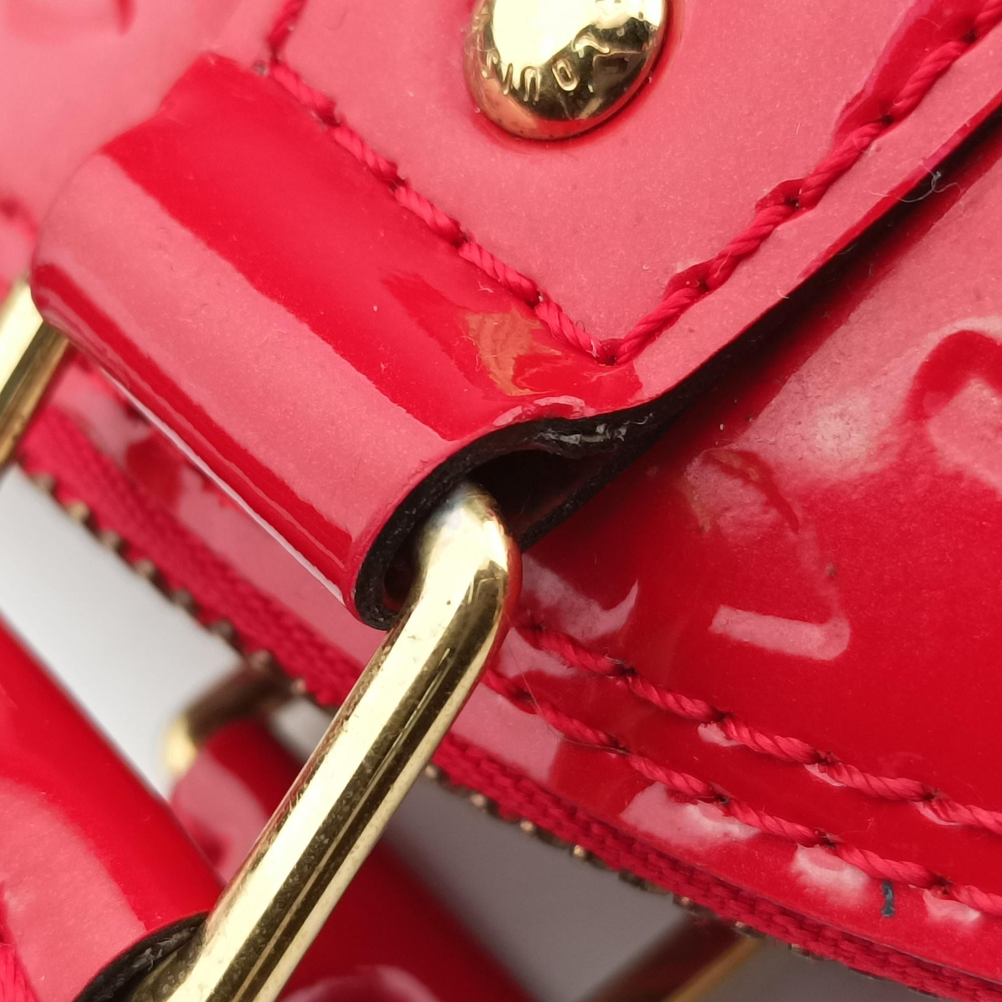 Pre-owned Louis Vuitton Alma BB CERISE Vernis M90174 shoulderbag | stylenewstar