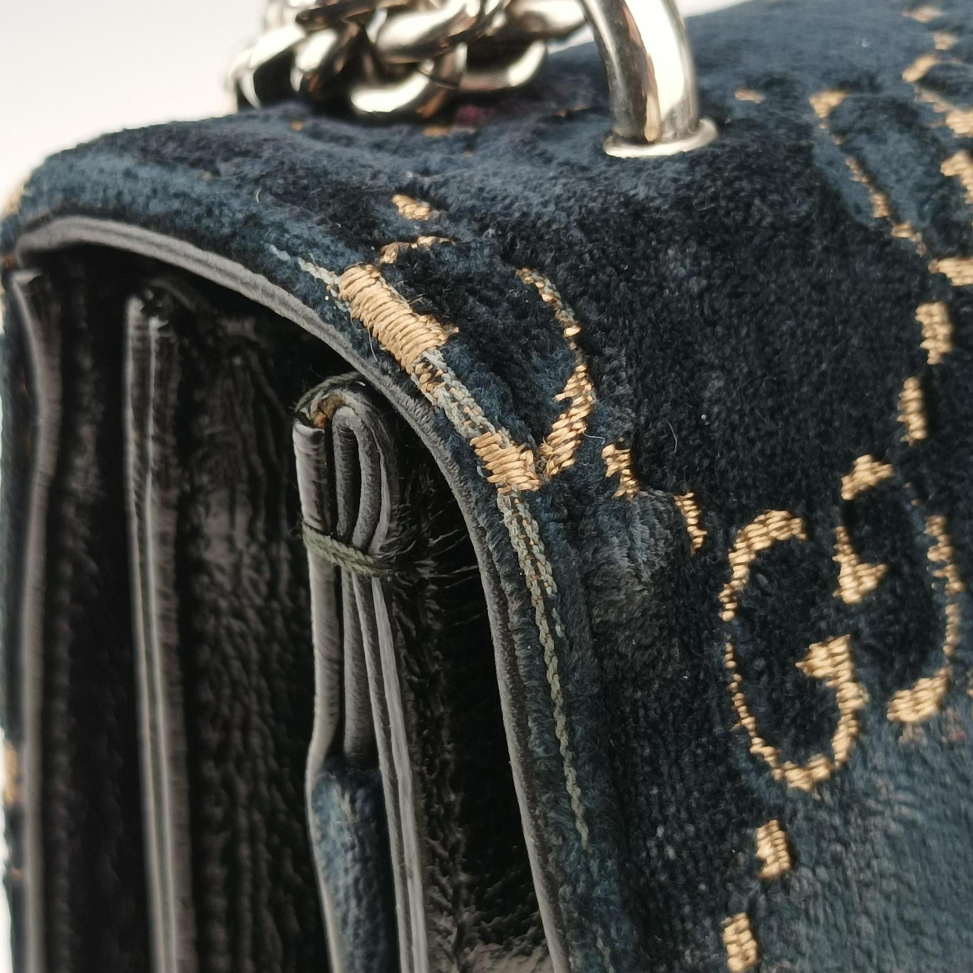 Pre-owned Gucci Dionysus Navy velour 400249 shoulderbag | stylenewstar