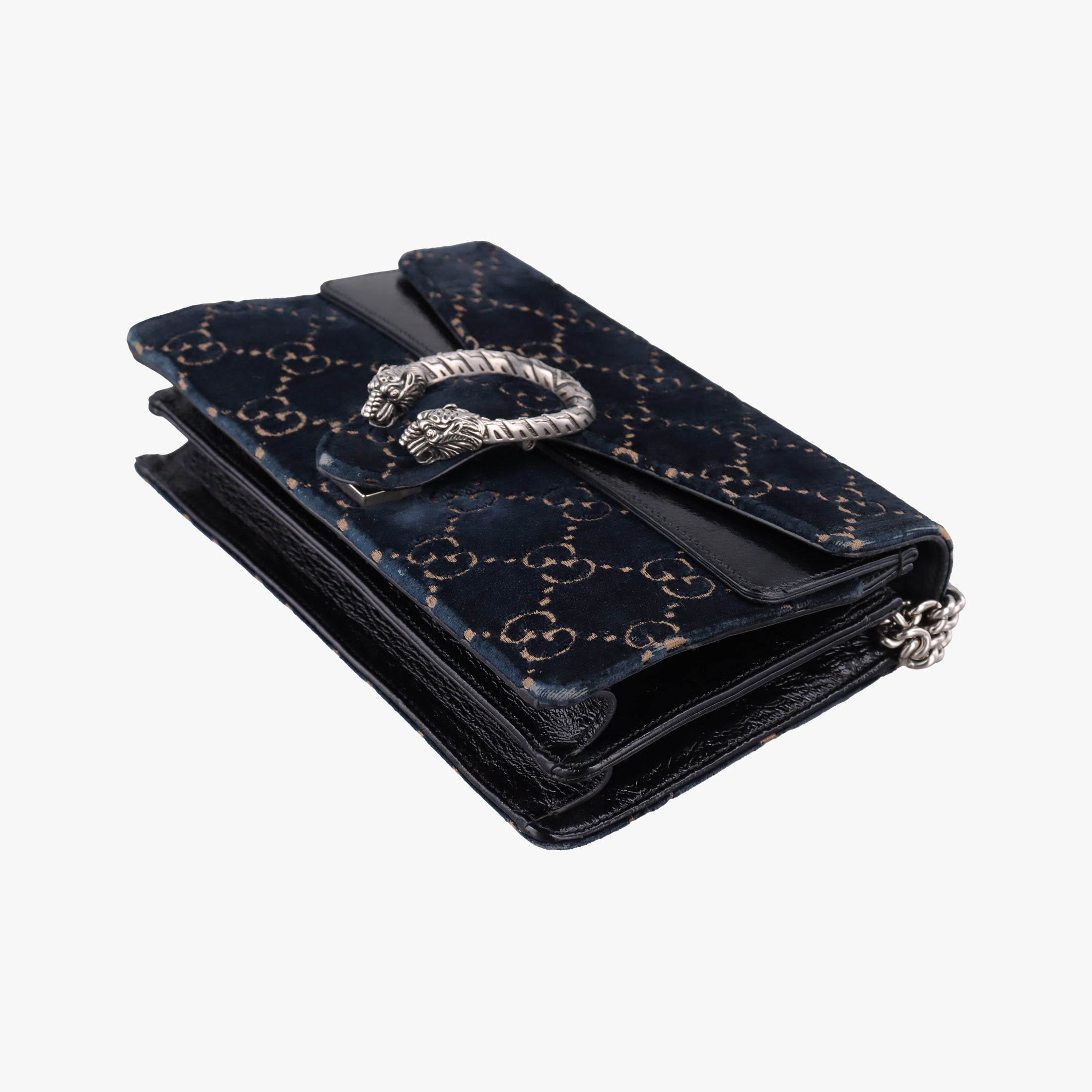 Pre-owned Gucci Dionysus Navy velour 400249 shoulderbag | stylenewstar