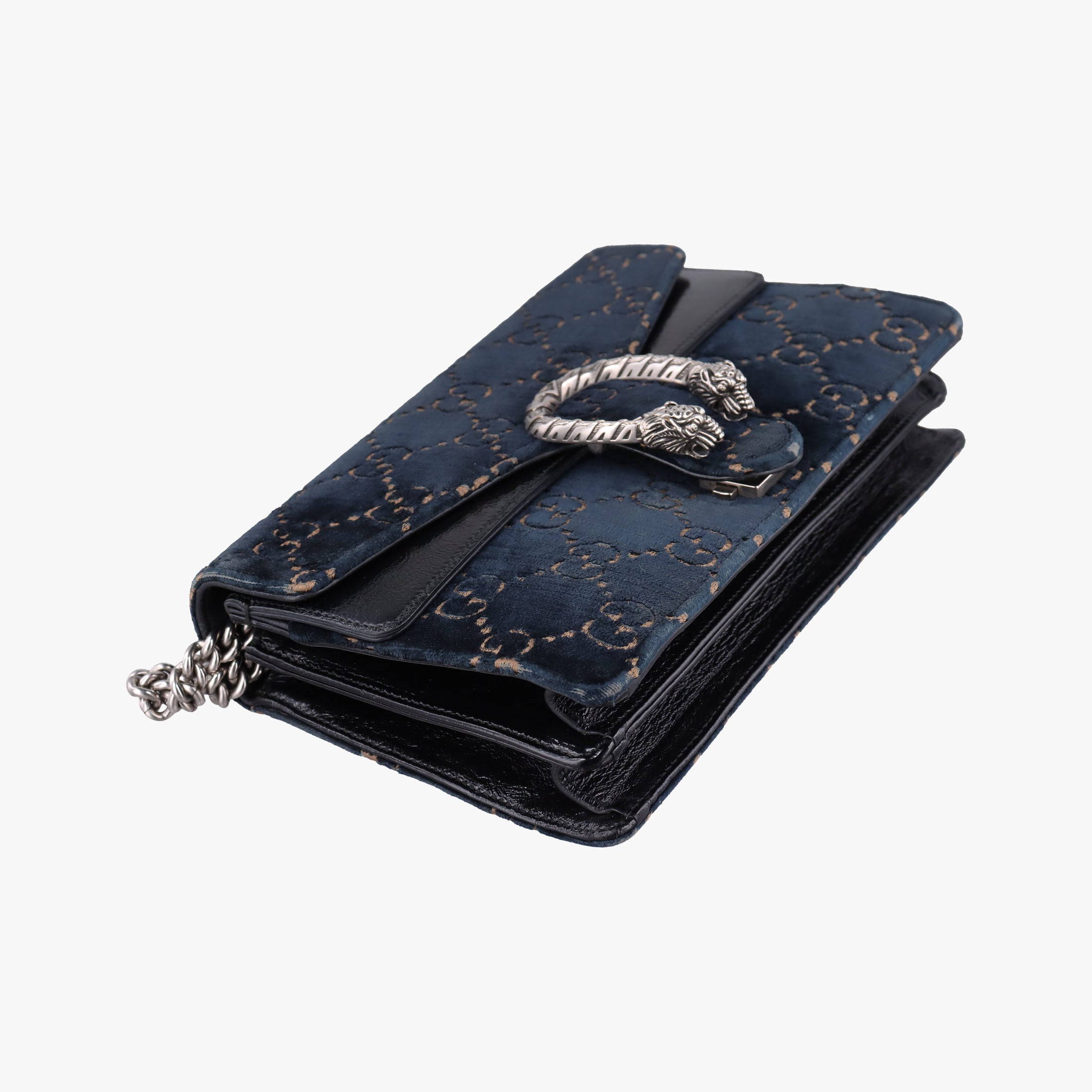 Pre-owned Gucci Dionysus Navy velour 400249 shoulderbag | stylenewstar