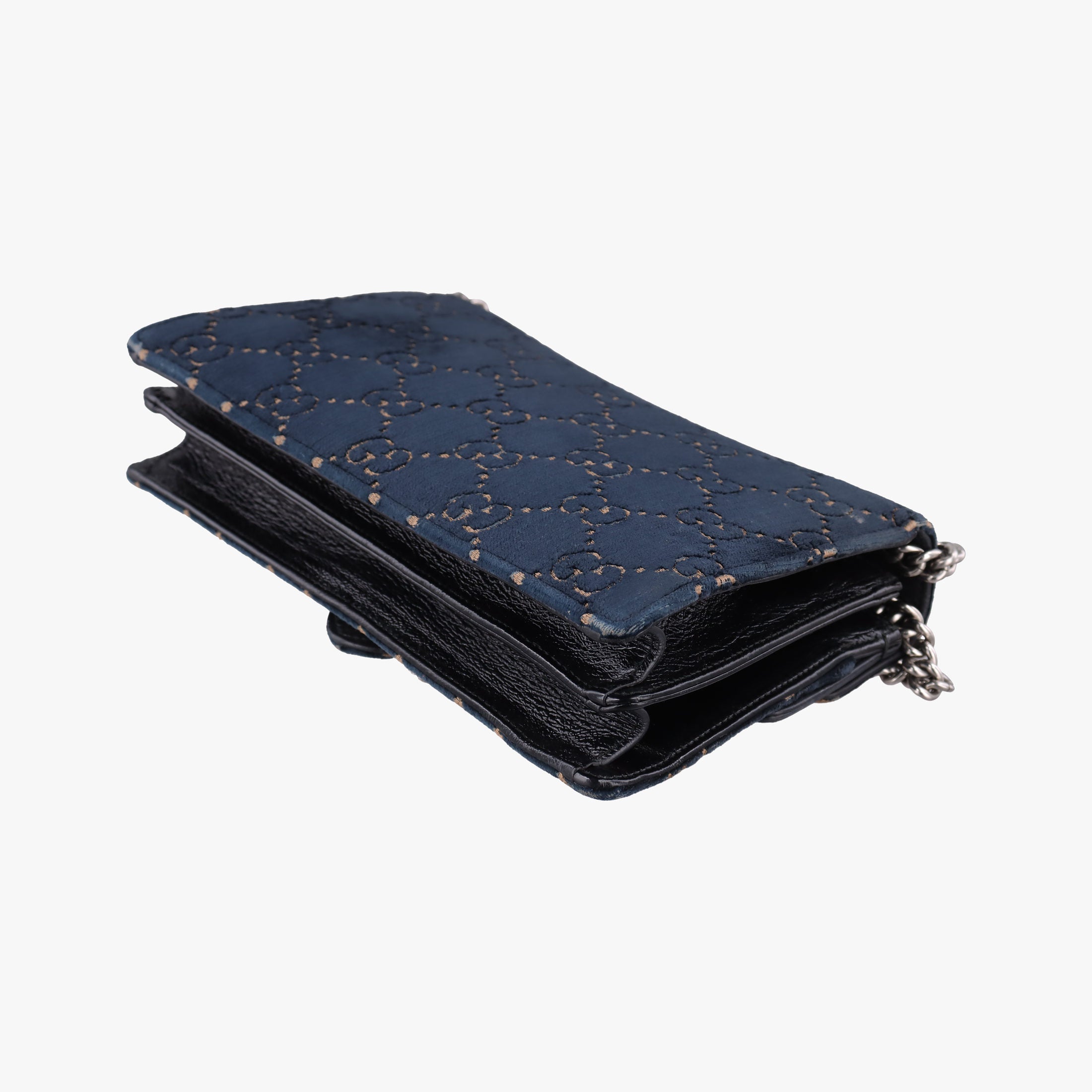Pre-owned Gucci Dionysus Navy velour 400249 shoulderbag | stylenewstar